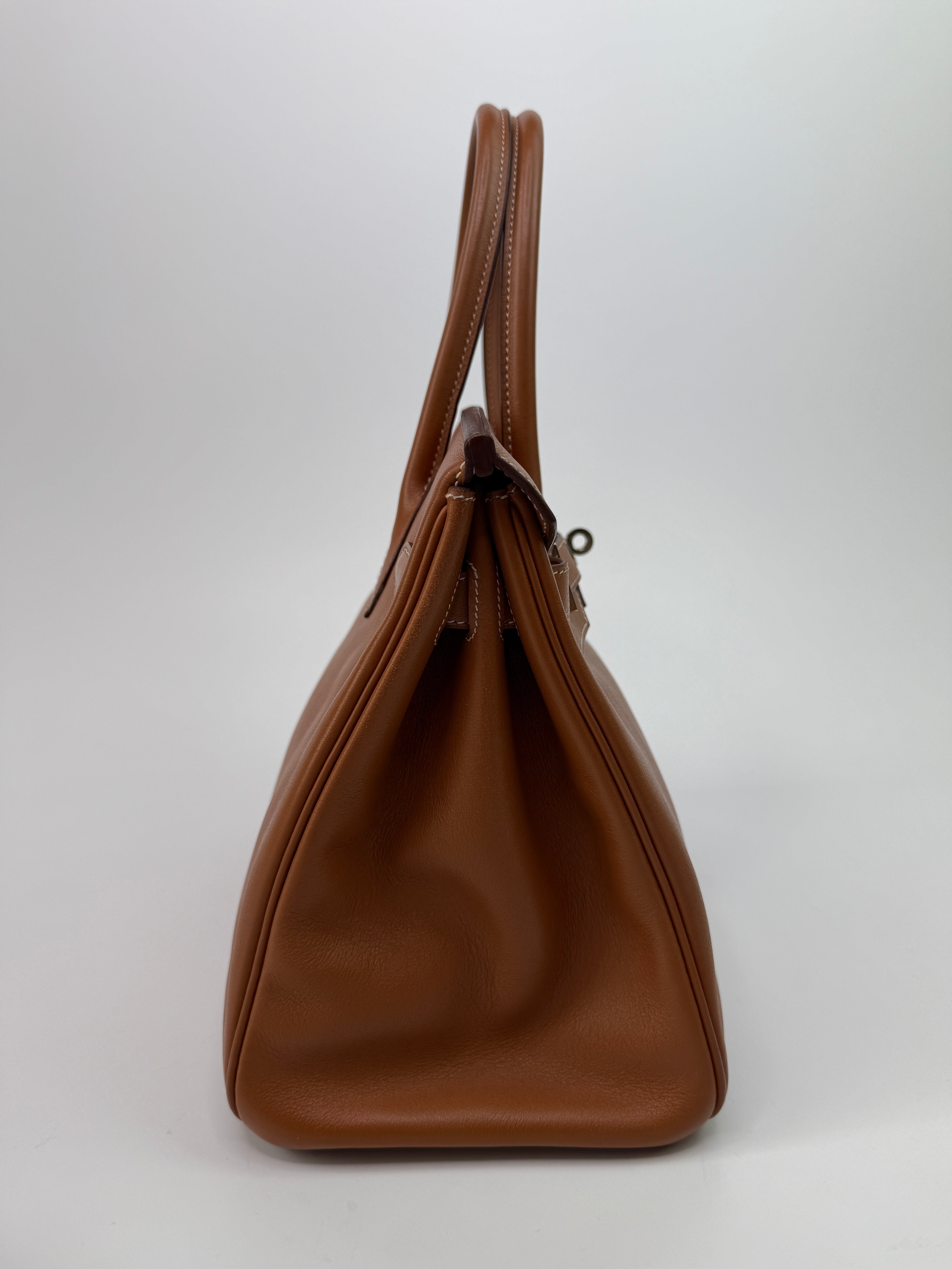 Authentic Pre Loved Hermès Birkin 30 In Gold Swift Leather With Palladium Hardware Very Good Condition