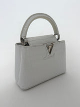 Louis Vuitton Capucines BB In Soft Shine White Alligator Leather