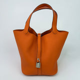 Hermès Picotin 22 In Orange Clemence Leather With PHW