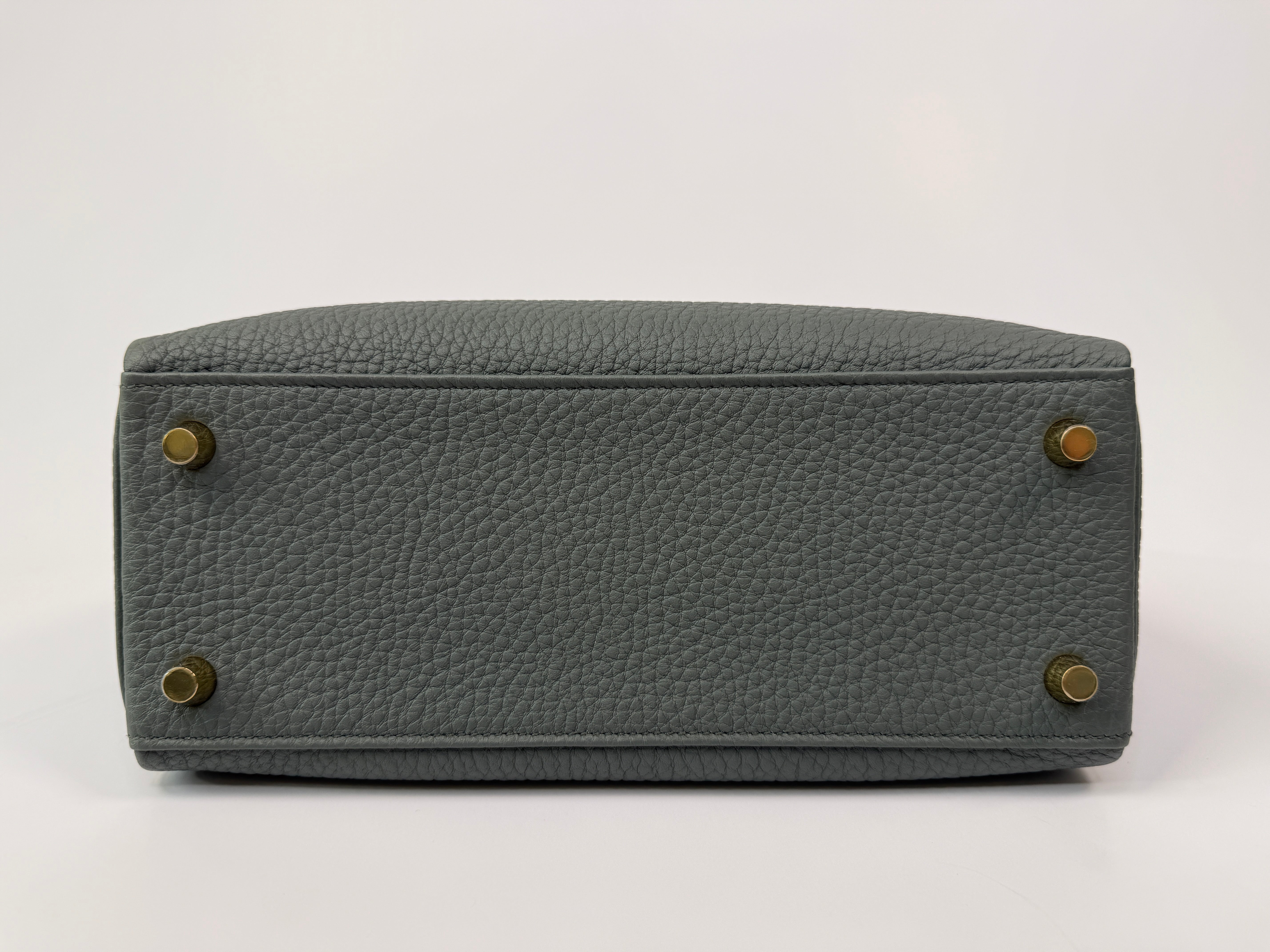 Authentic Pre Loved Hermès Kelly 25 In Vert Amande Togo Leather With Gold Hardware New & Unused