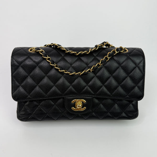 Chanel Medium Classic Double Flap Black Caviar With GHW