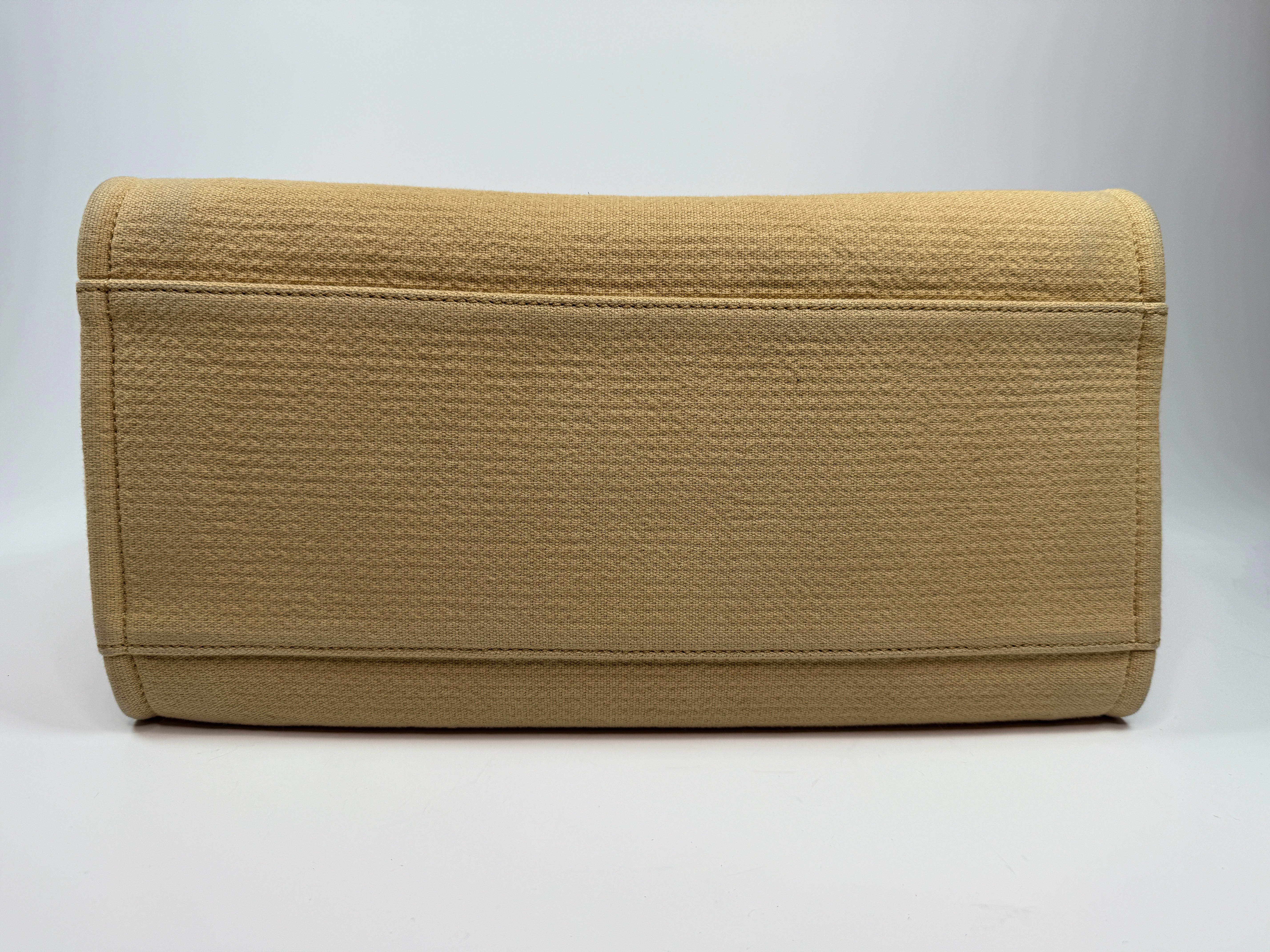 Chanel Large Deauville Tote Bag Large In Beige Fabric With Silver Hardware. Authentic and preloved In Very Good condition