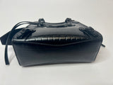 Balenciaga Black Croc Mini Neo City Classic Bag