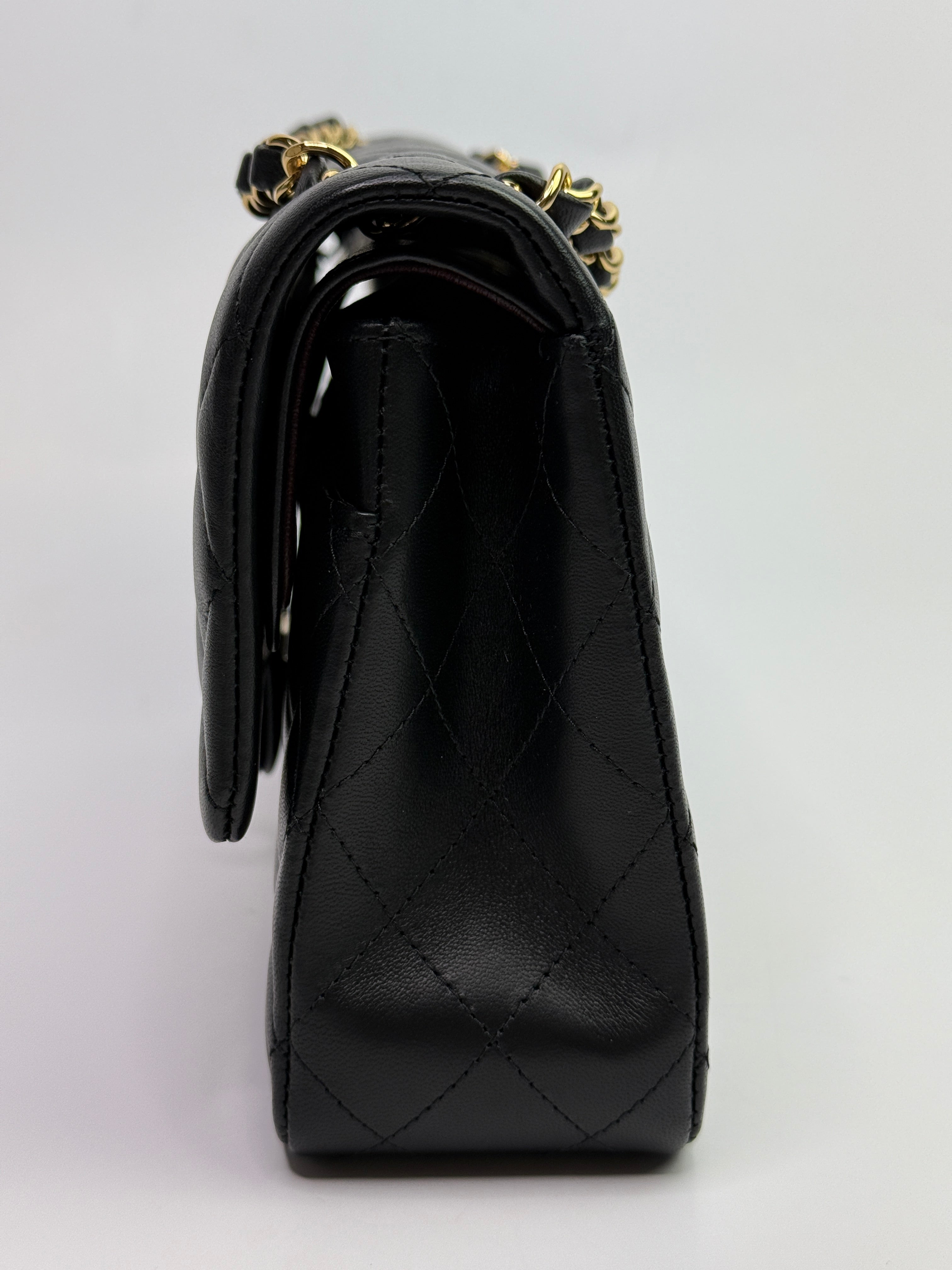 Chanel Medium Classic Double Flap Black Lambskin With GHW