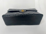 Chanel Black Lambskin Leather Vintage Double Sided Classic Flap