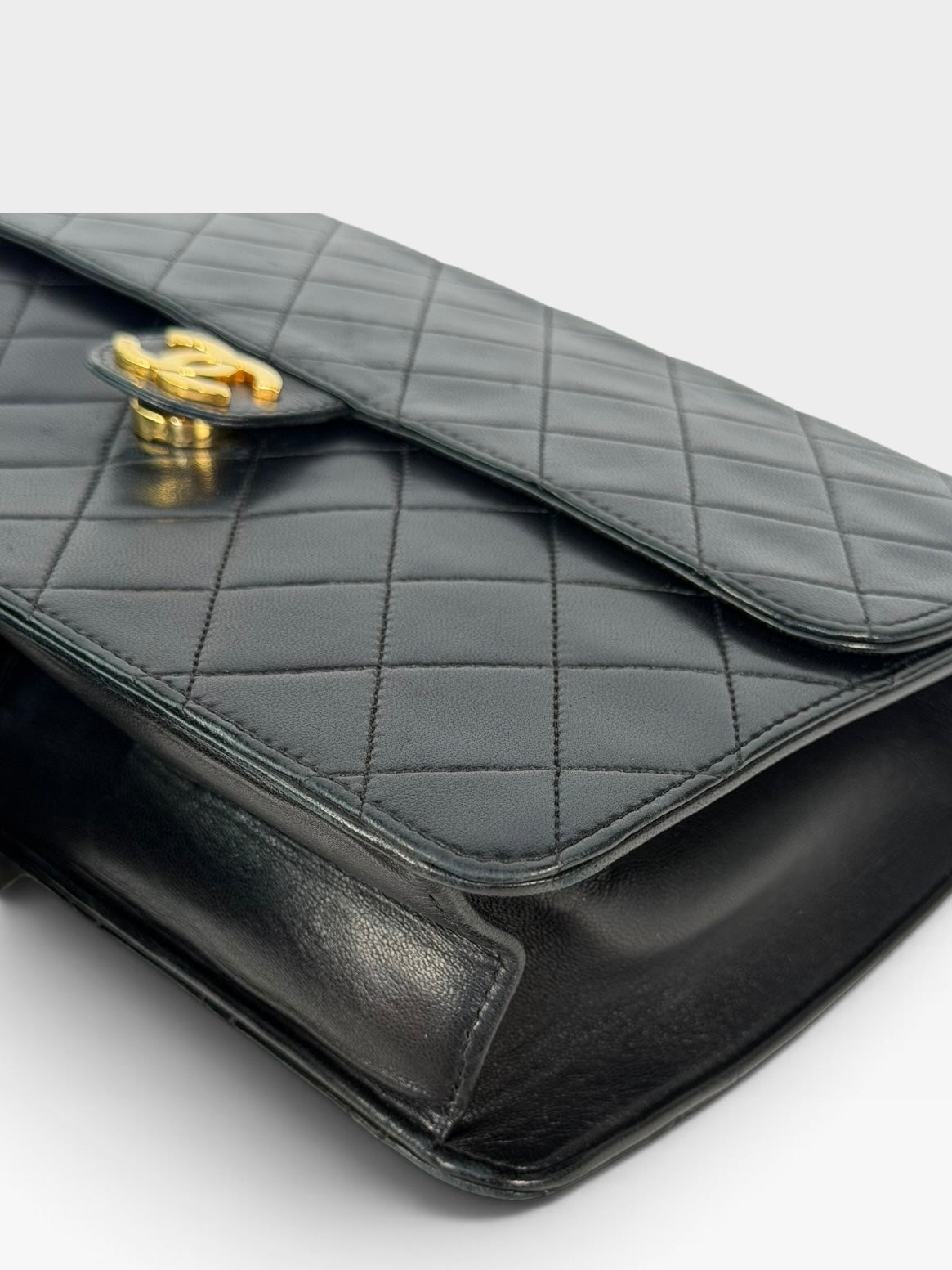 Chanel Vintage Flap Bag In Lambskin With 24kt Gold Hardware 100% authentic and preloved in excellent condition
