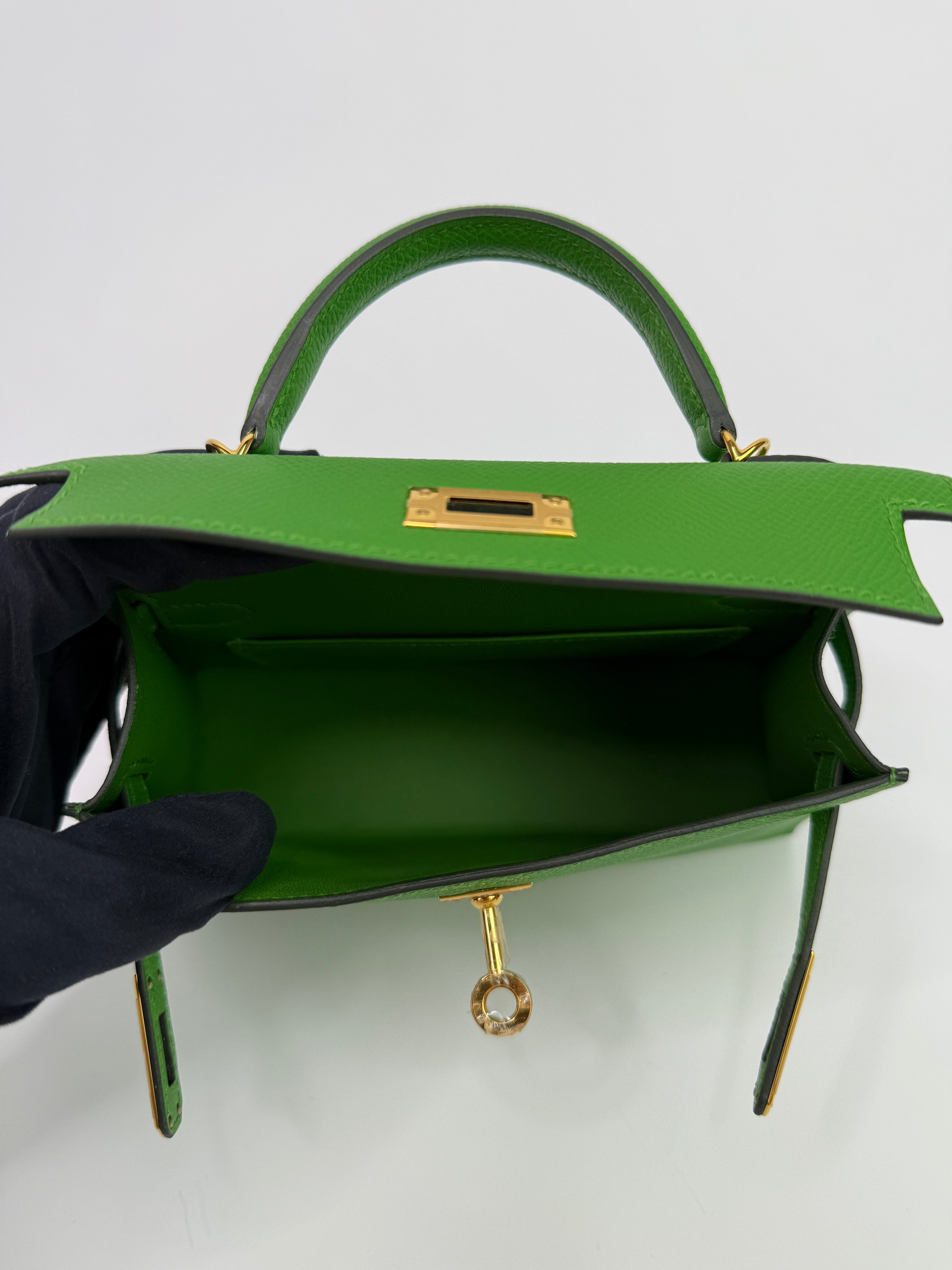 Authentic Pre Loved Hermès Mini Kelly ll In Bambou Epsom Leather With Gold Hardware Excellent Condition