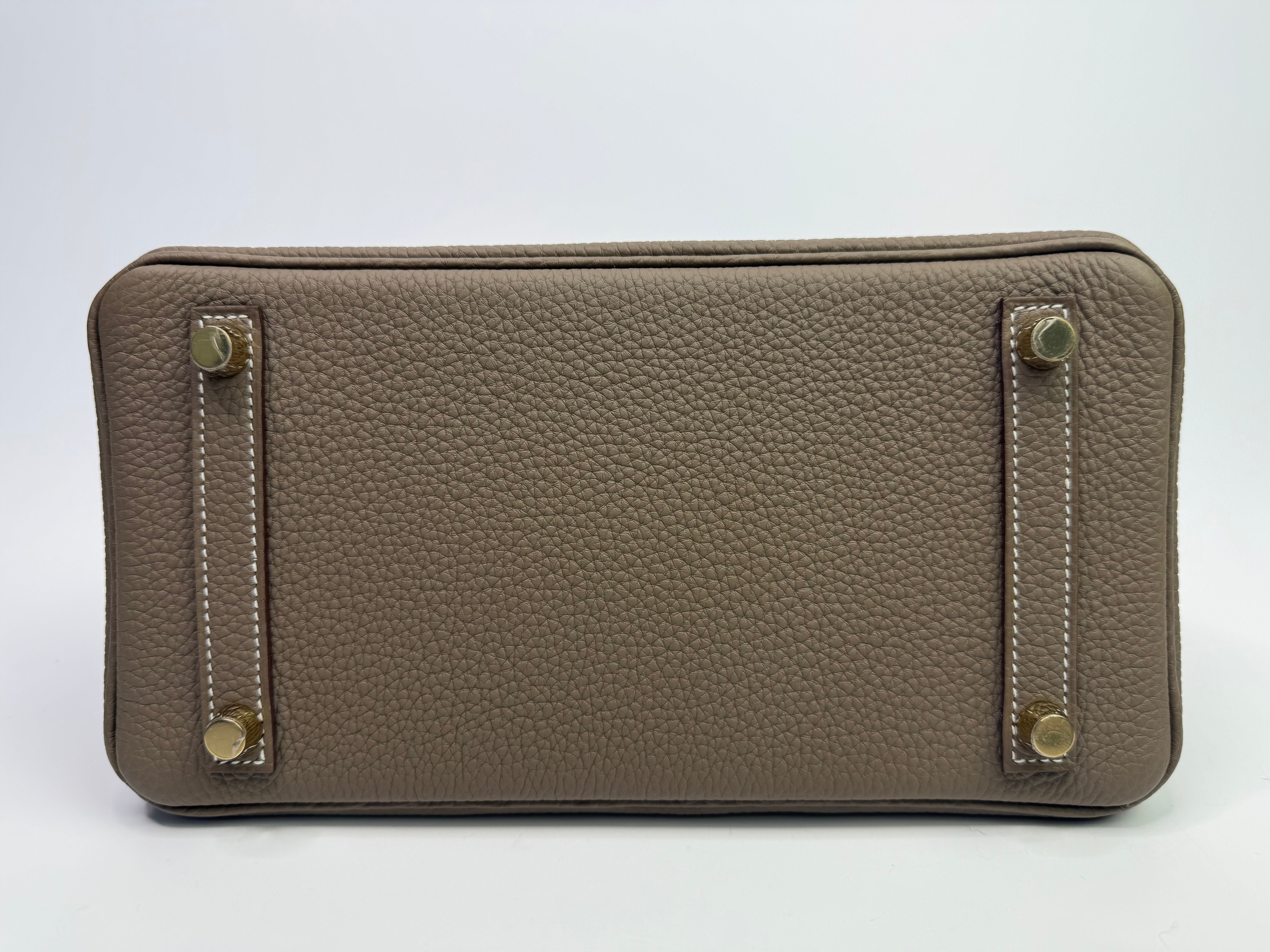 Authentic Pre Loved Hermès Birkin 25 Retourne Etoupe Togo Leather With Gold Hardware New & Unused Condition