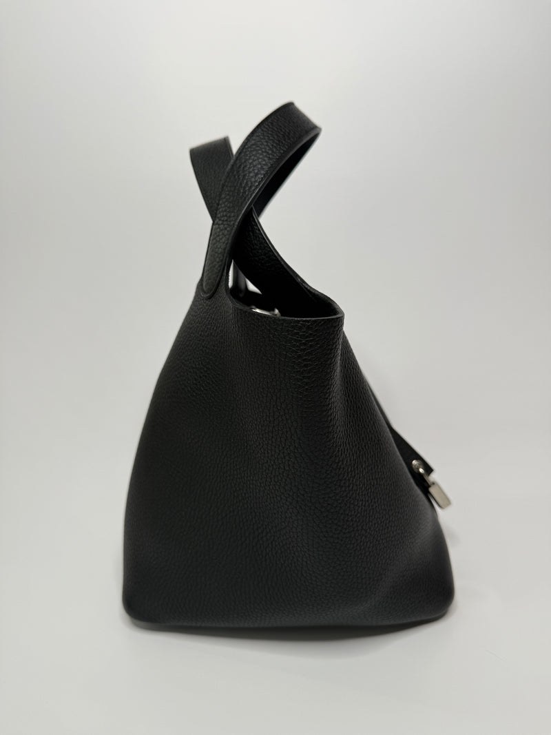 Hermès Picotin 22 In Black Clemence Leather With PHW