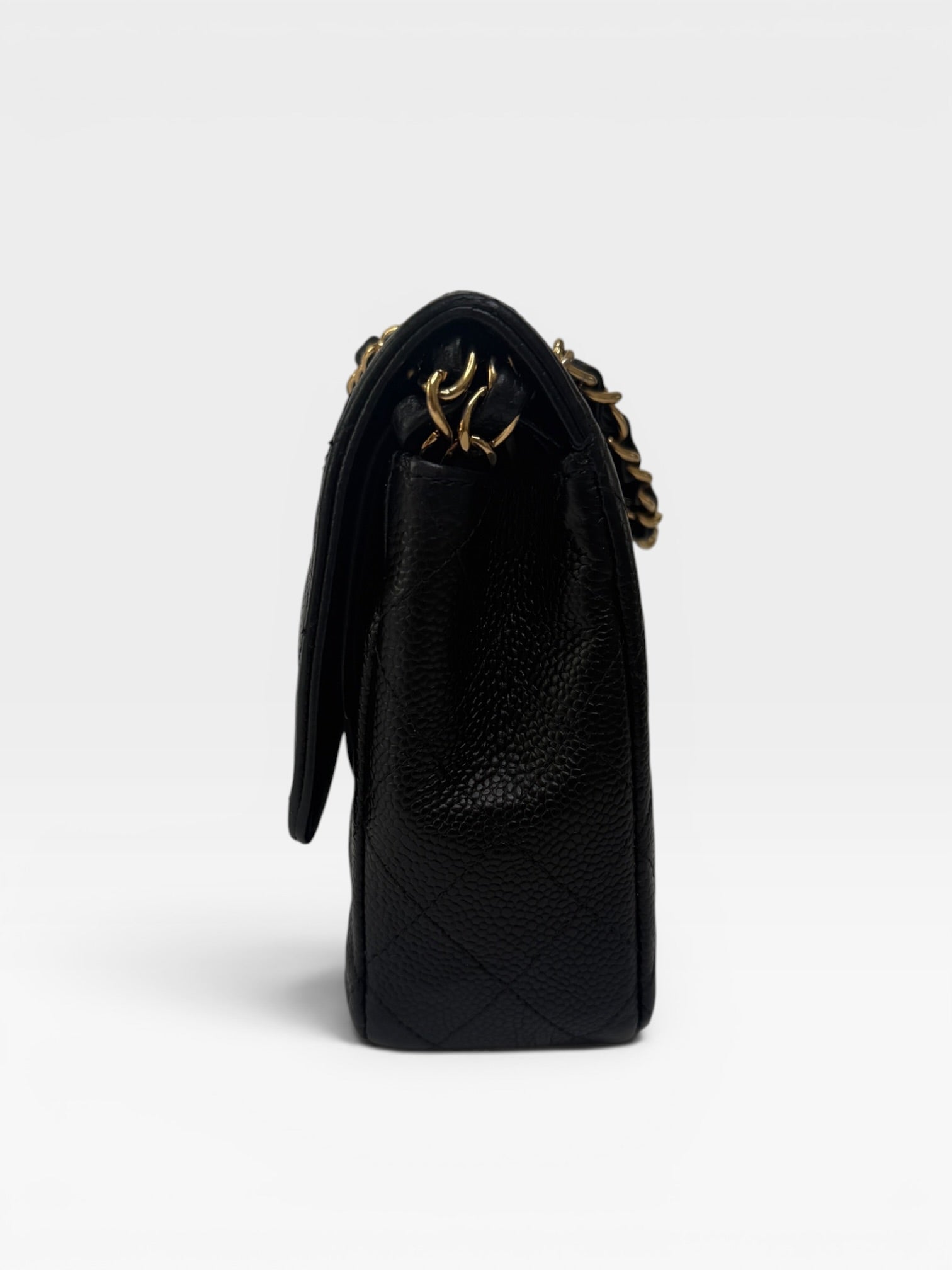 Chanel Medium Classic Double Flap Black Caviar Leather With Gold Hardware
