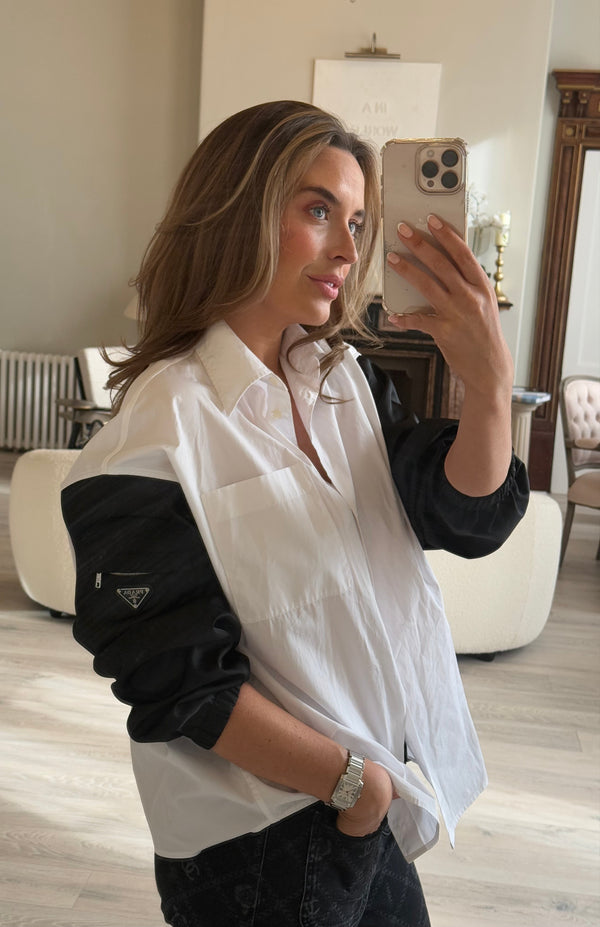 Prada Re-Nylon and Cotton Poplin Shirt (Size 42/UK10)