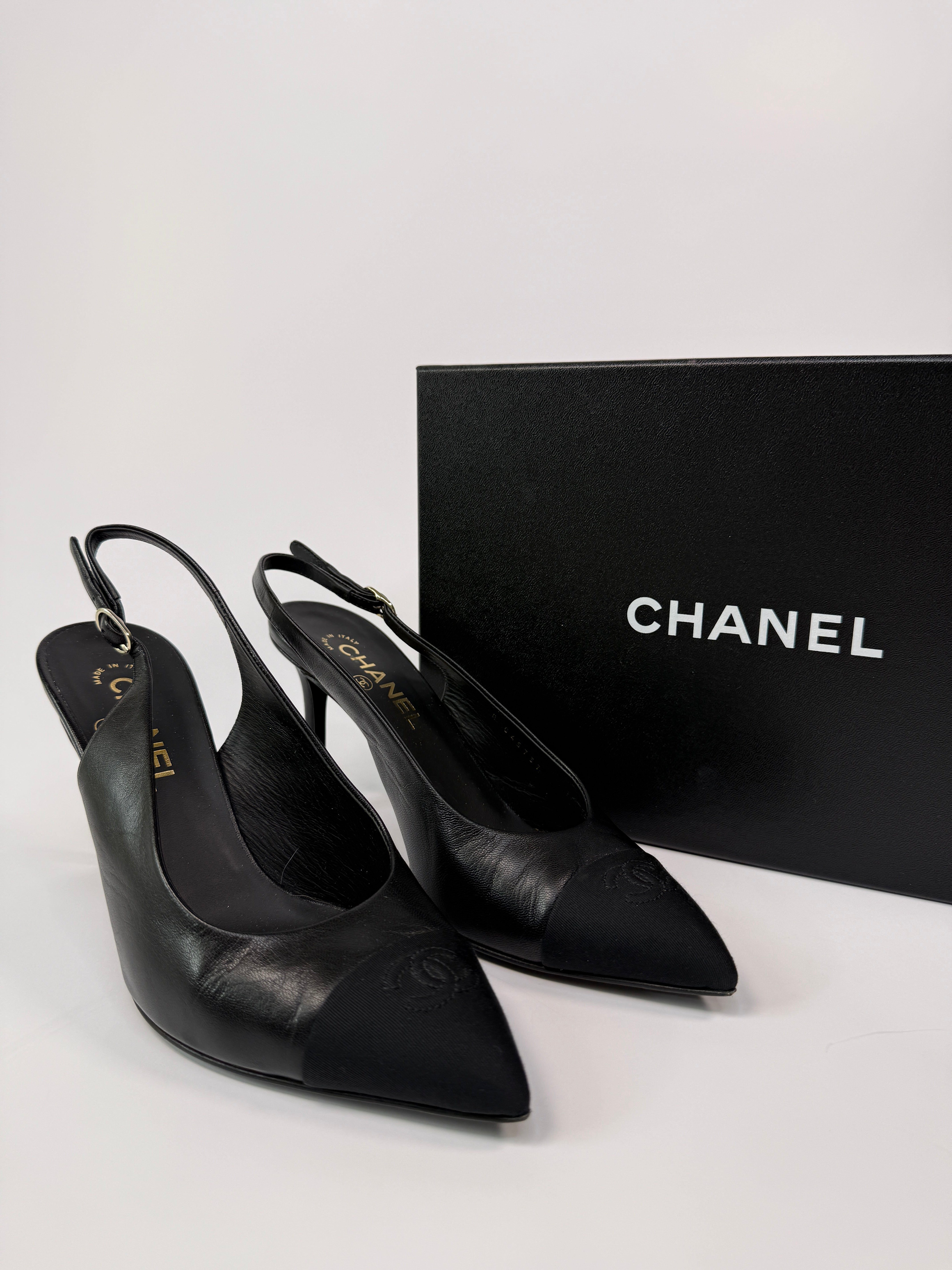 Chanel Slingback Heels (Size 39.5/UK6.5)