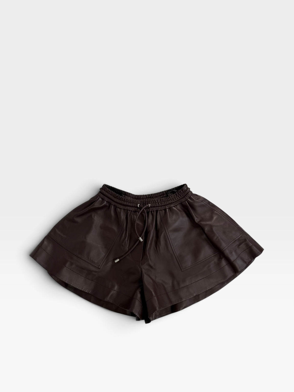 Loewe Shorts In Chocolate Brown Leather (Size S / UK 8) 100% authentic and preloved in excellent condition