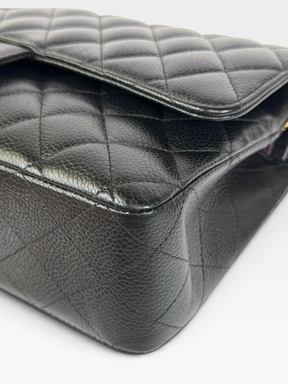 Chanel Medium Classic Double Flap In Black Caviar Leather Gold Hardware