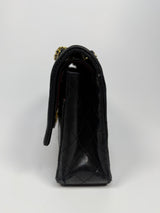 Chanel Vintage Medium Classic Double Flap Black Lambskin With 24k GHW