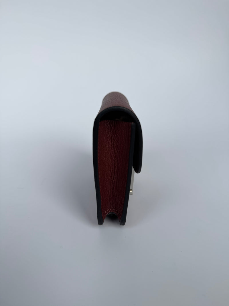 Hermès Constance Slim Wallet In Rouge H/Rose Azalee PHW