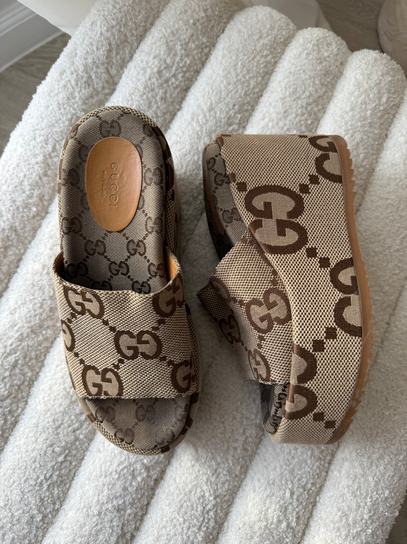 Gucci GG Angelina Platform Slides  (Size 37.5/UK 4.5)