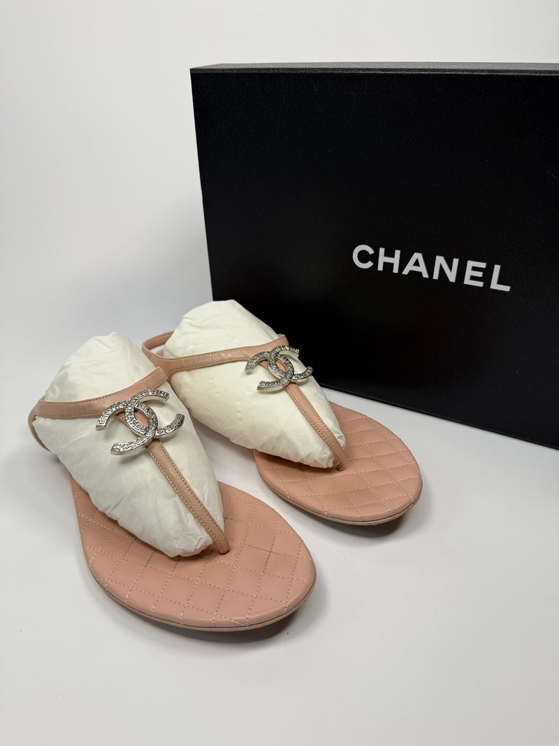 Chanel CC Thong Sandals (Size 38.5/UK5.5)