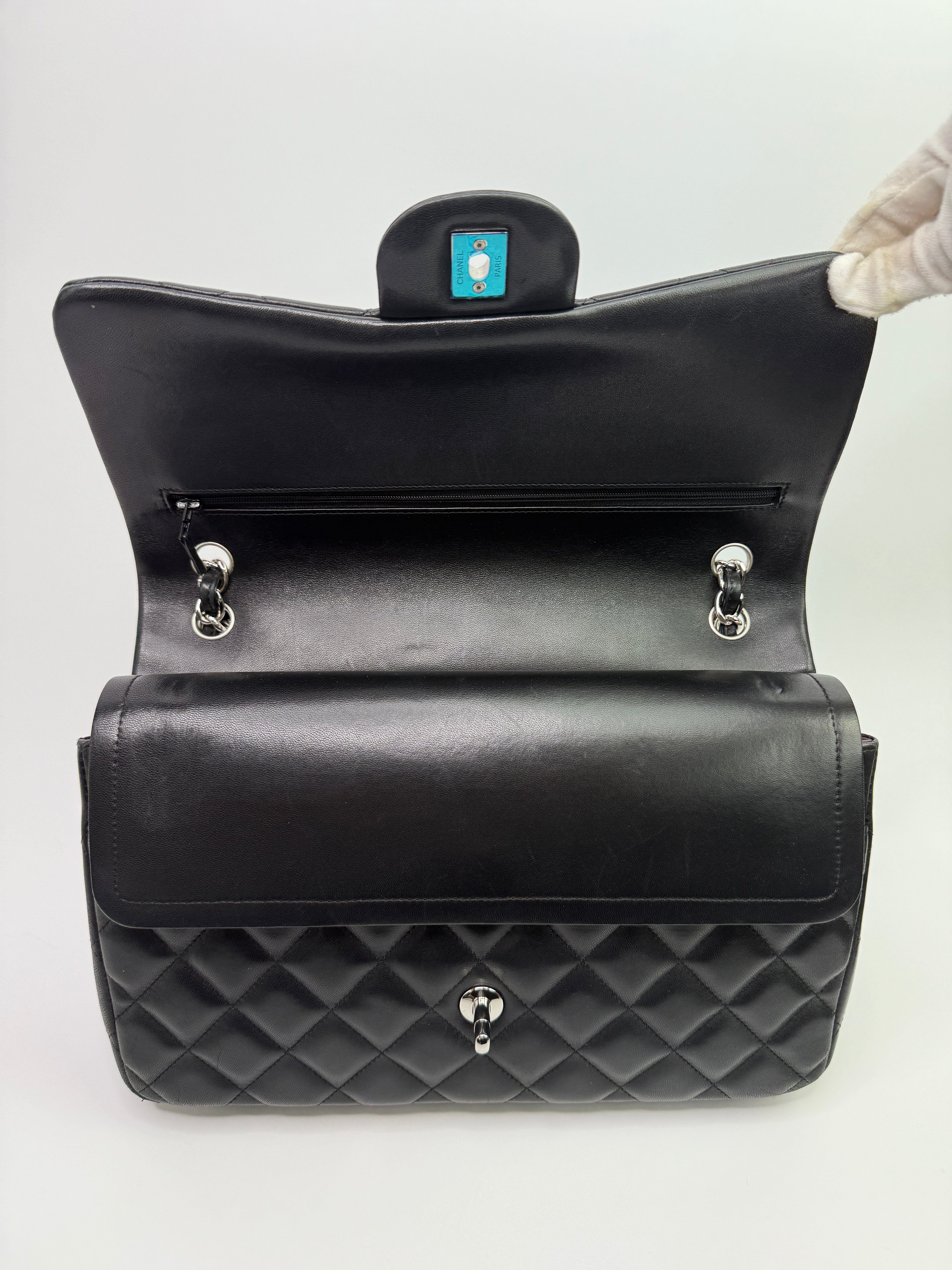 Chanel Jumbo Black Lambskin Leather With SHW