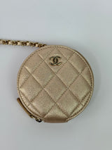 Chanel Metallic Lambskin Round Purse and AirPods Case
