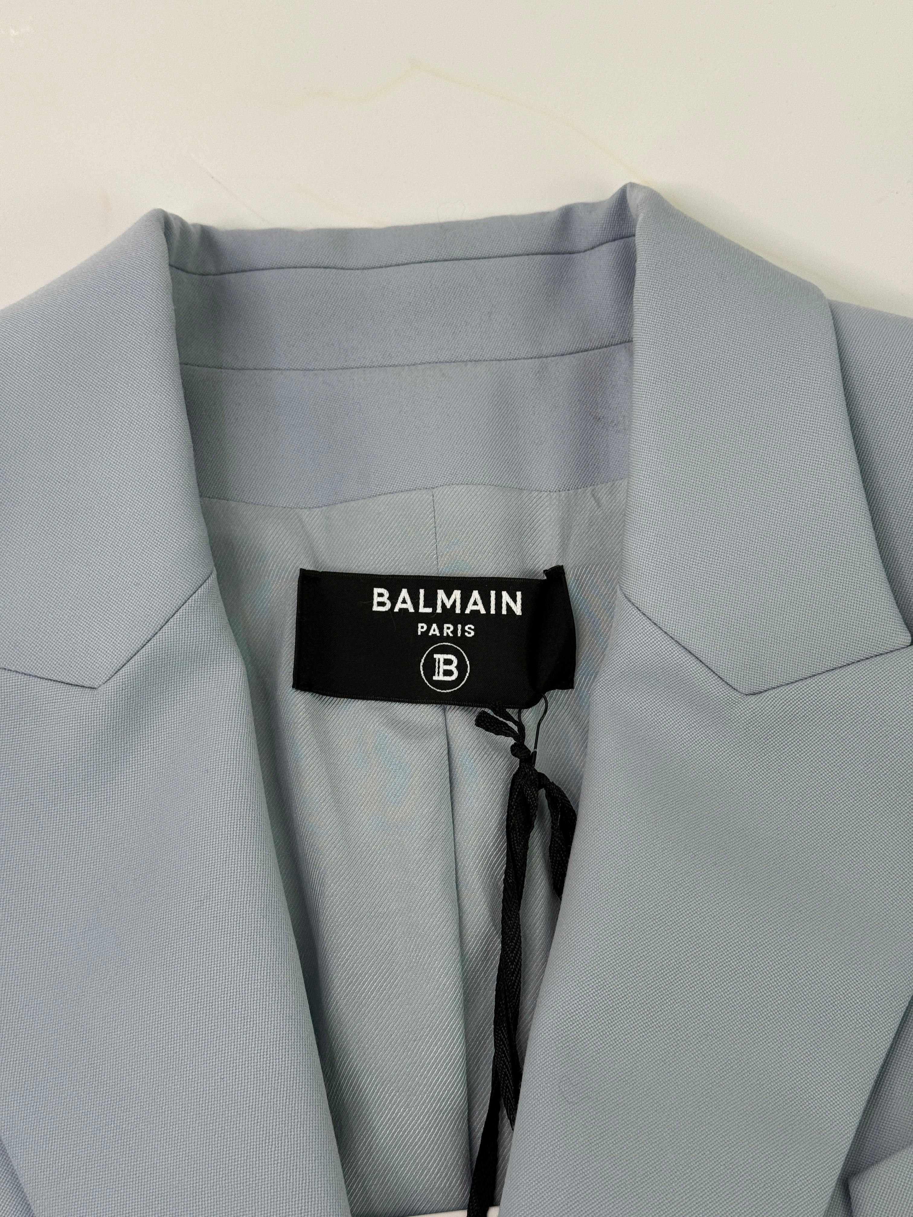 Balmain Powder Blue Blazer (Size FR46/UK18)