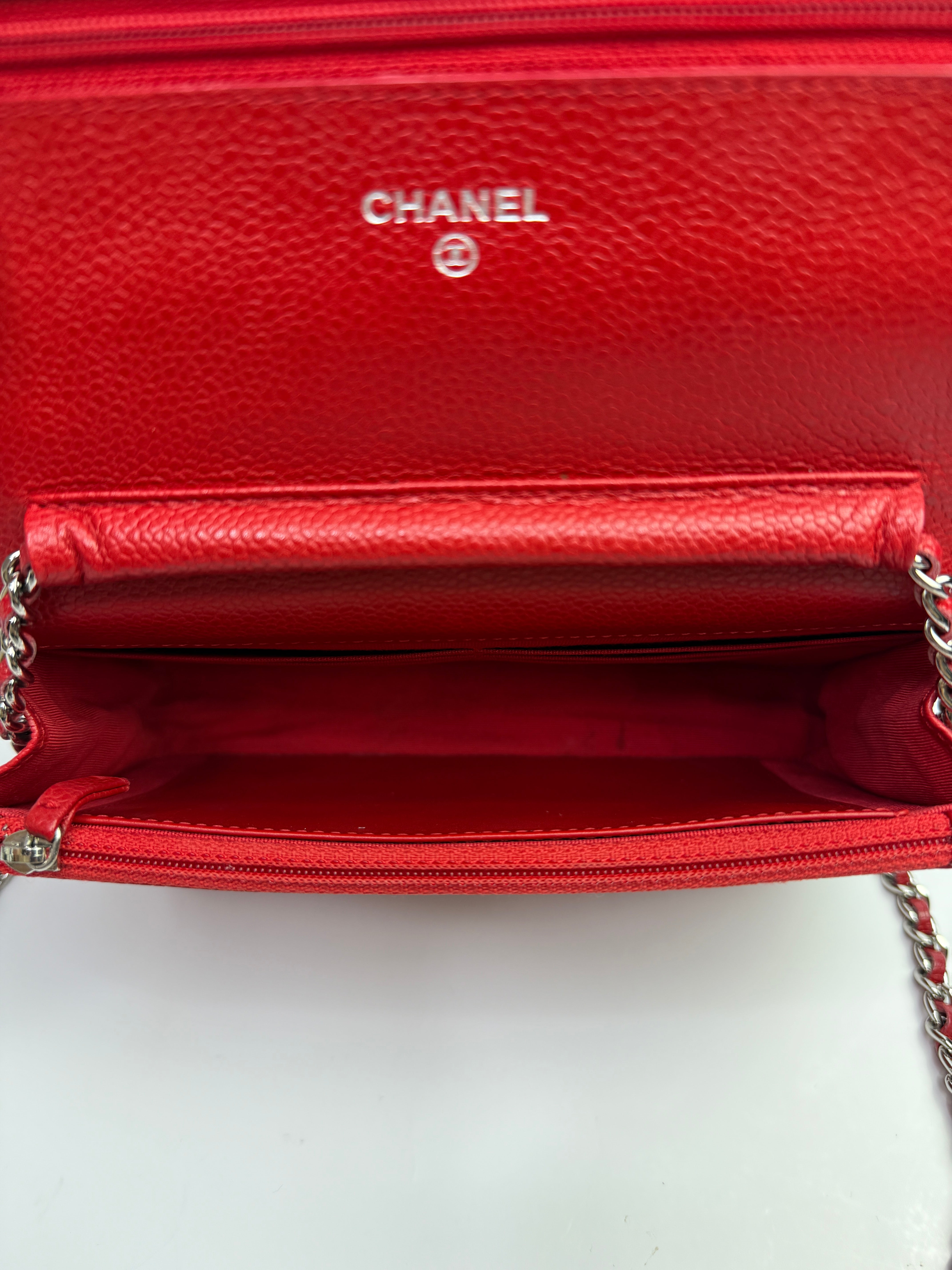 Chanel Wallet On Chain Red Caviar Leather With SHW