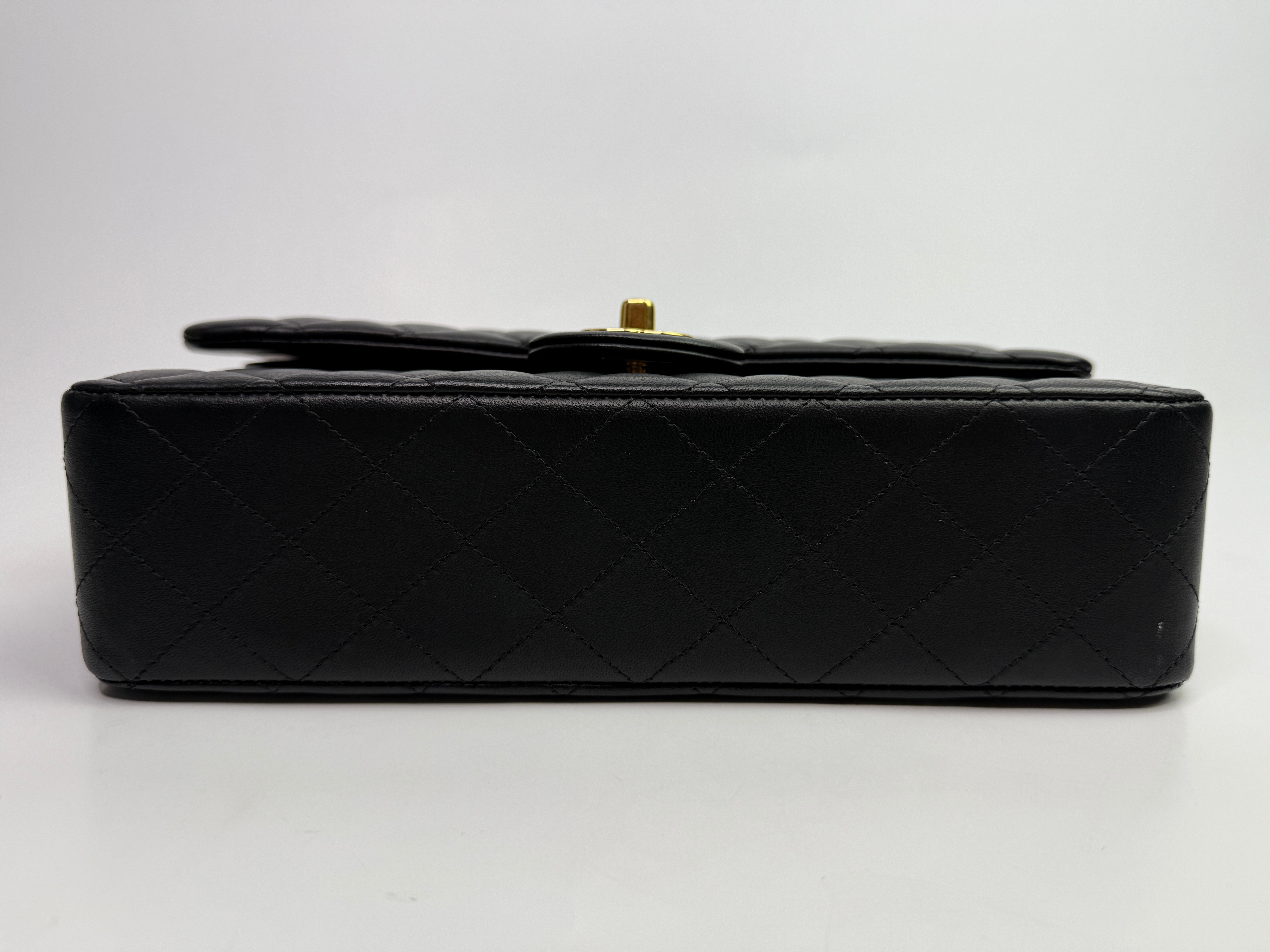 Chanel Medium Classic Double Flap Black Lambskin With GHW
