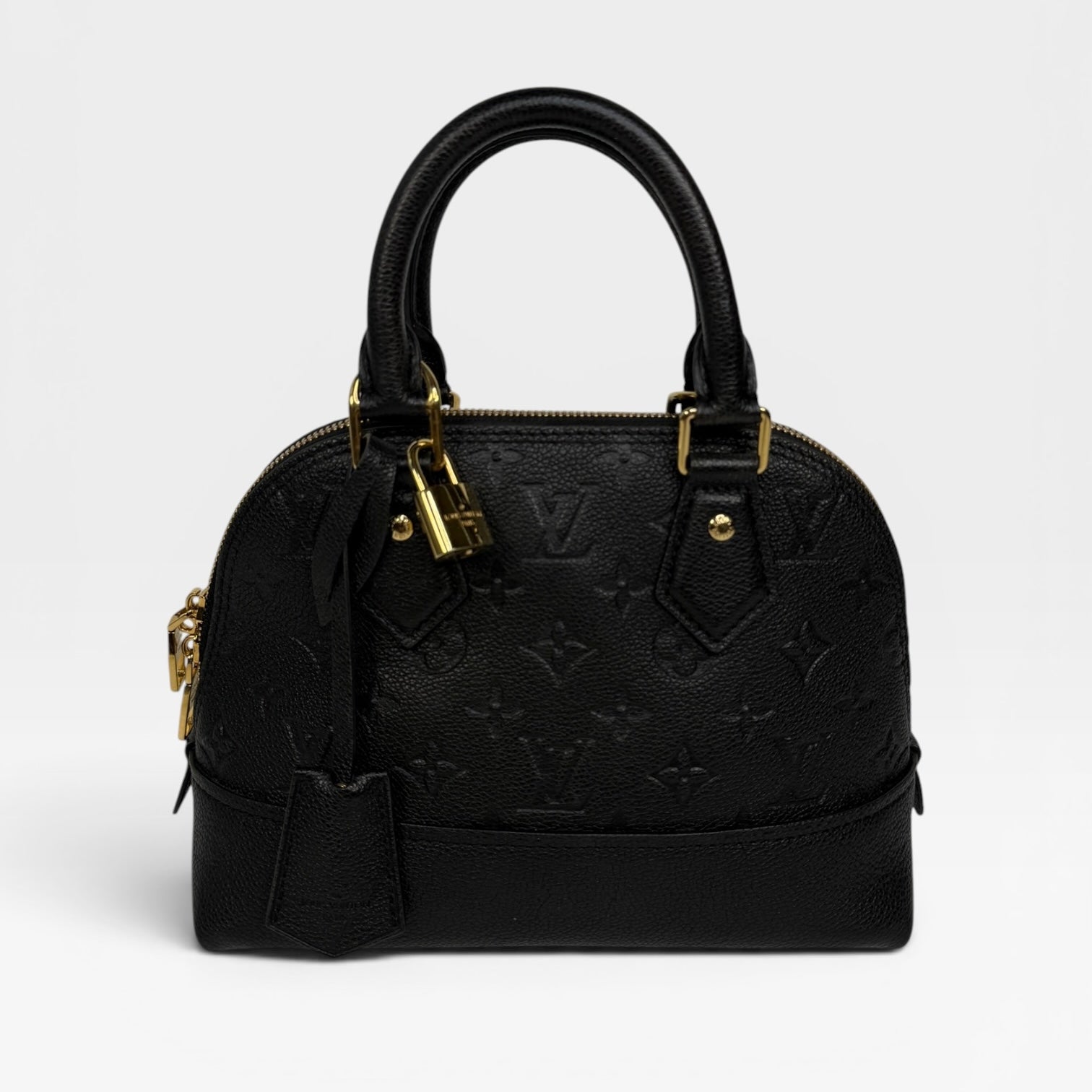Authentic and preloved Louis Vuitton Alma BB In Empreinte Black Monogram With Gold Hardware