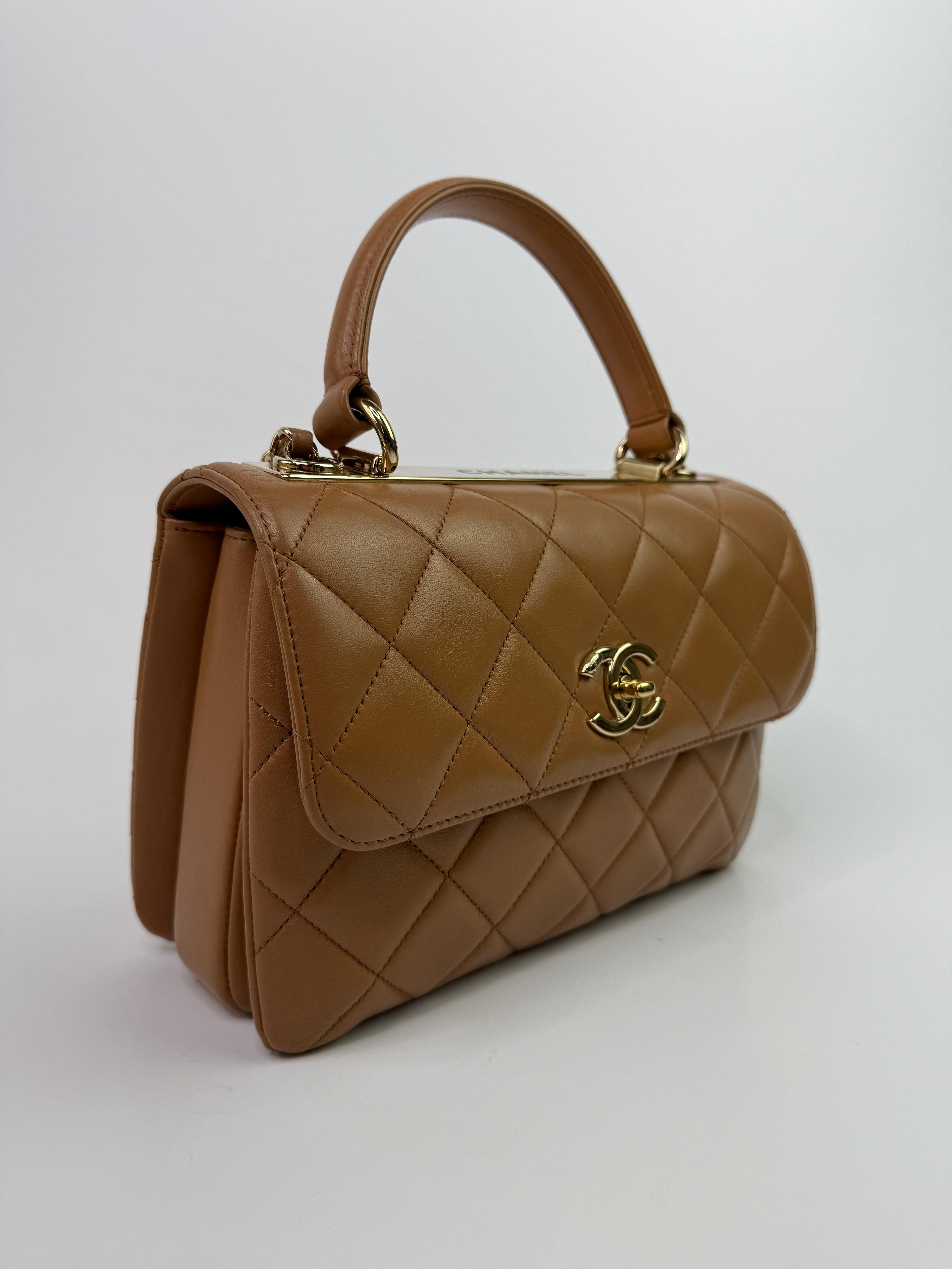 Chanel Caramel Small Trendy In Lambskin Leather