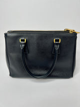 Prada Small Galleria Bag In Black Saffiano Leather