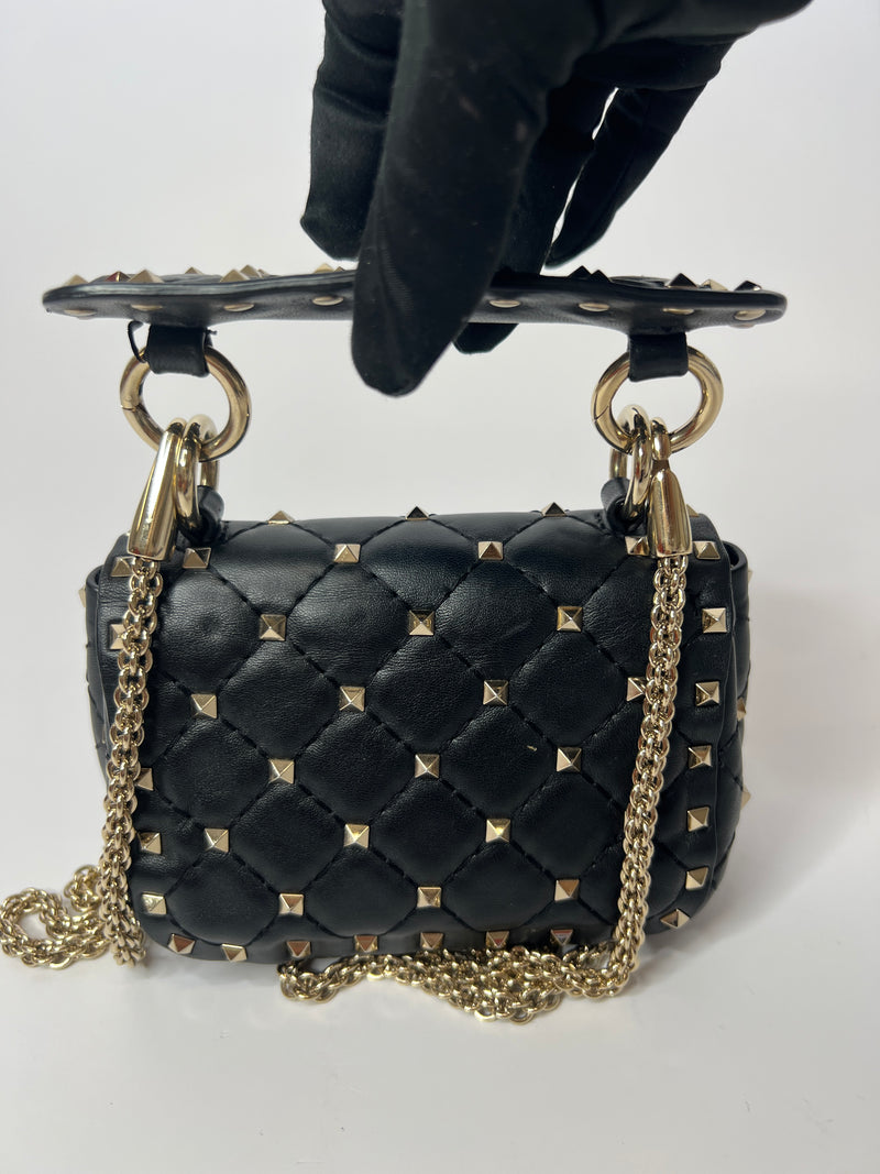 Valentino Garavani Micro Black Rockstud Bag