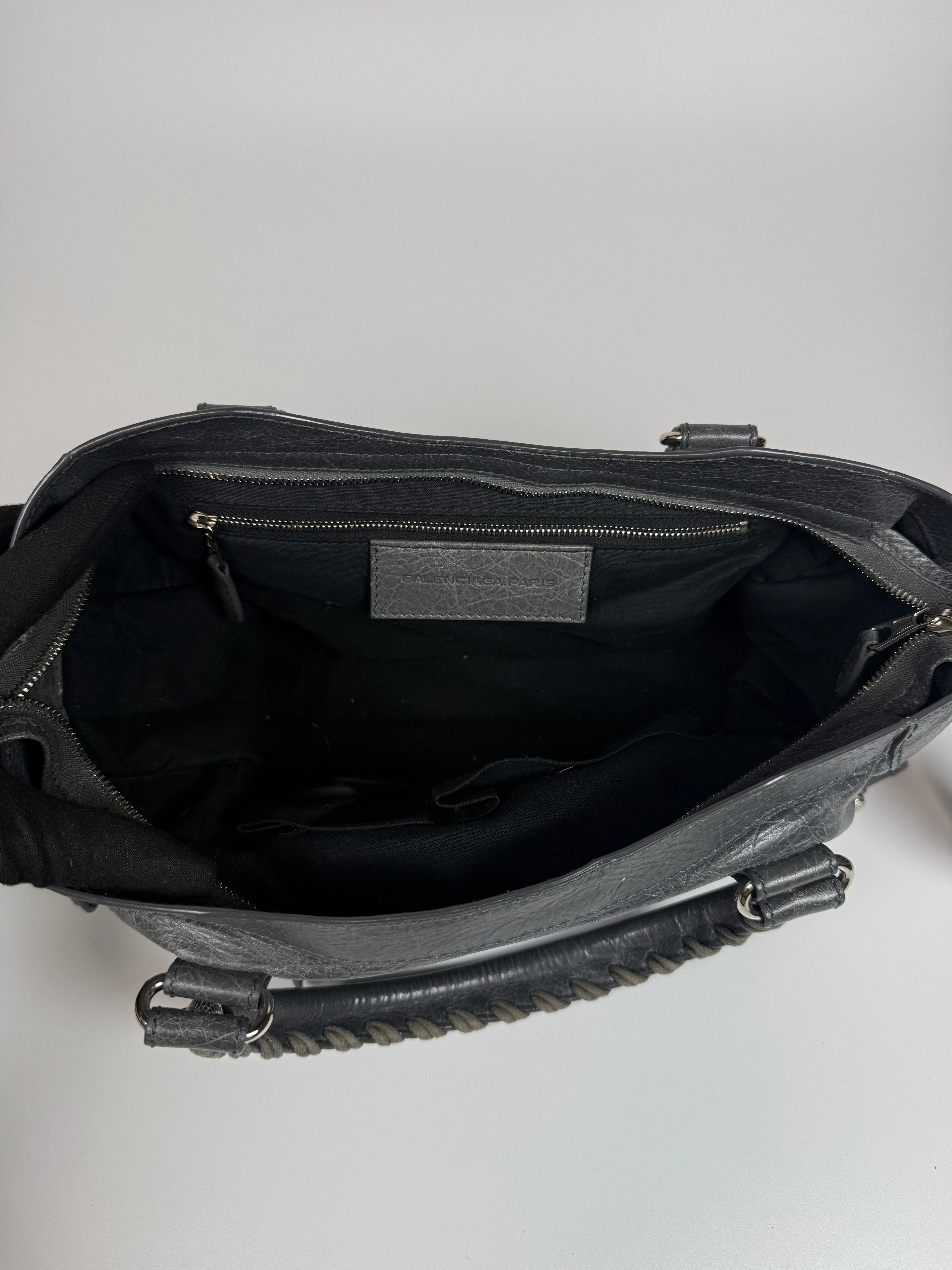 Authentic and preloved Balenciaga Medium Le City Bag In Grey Leather With SHW. 100% Authenticity guarantee. Verified by Luxe Cheshire 