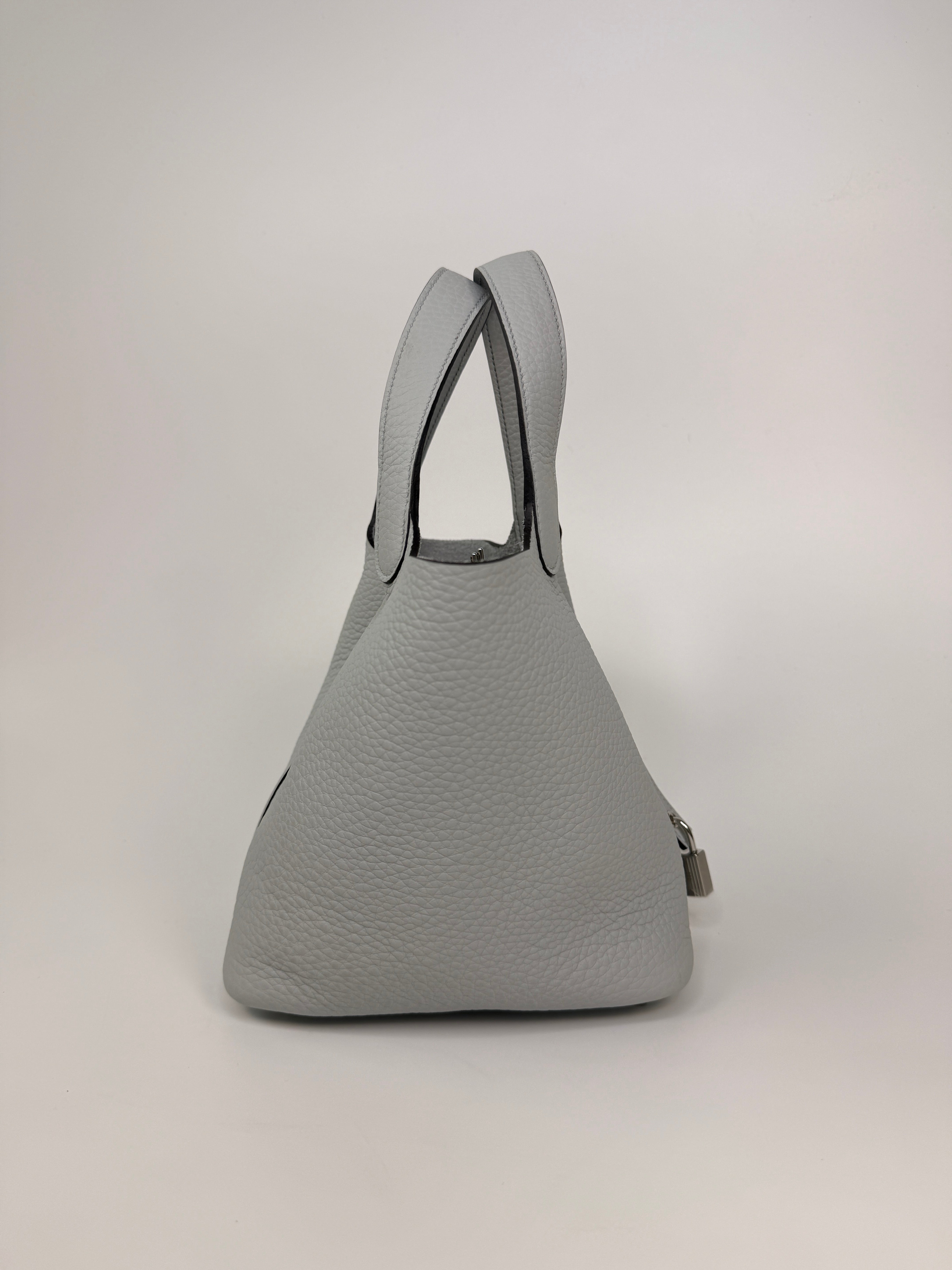 Hermès Picotin 18 In Bleu Pale Clemence Leather With Palladium Hardware