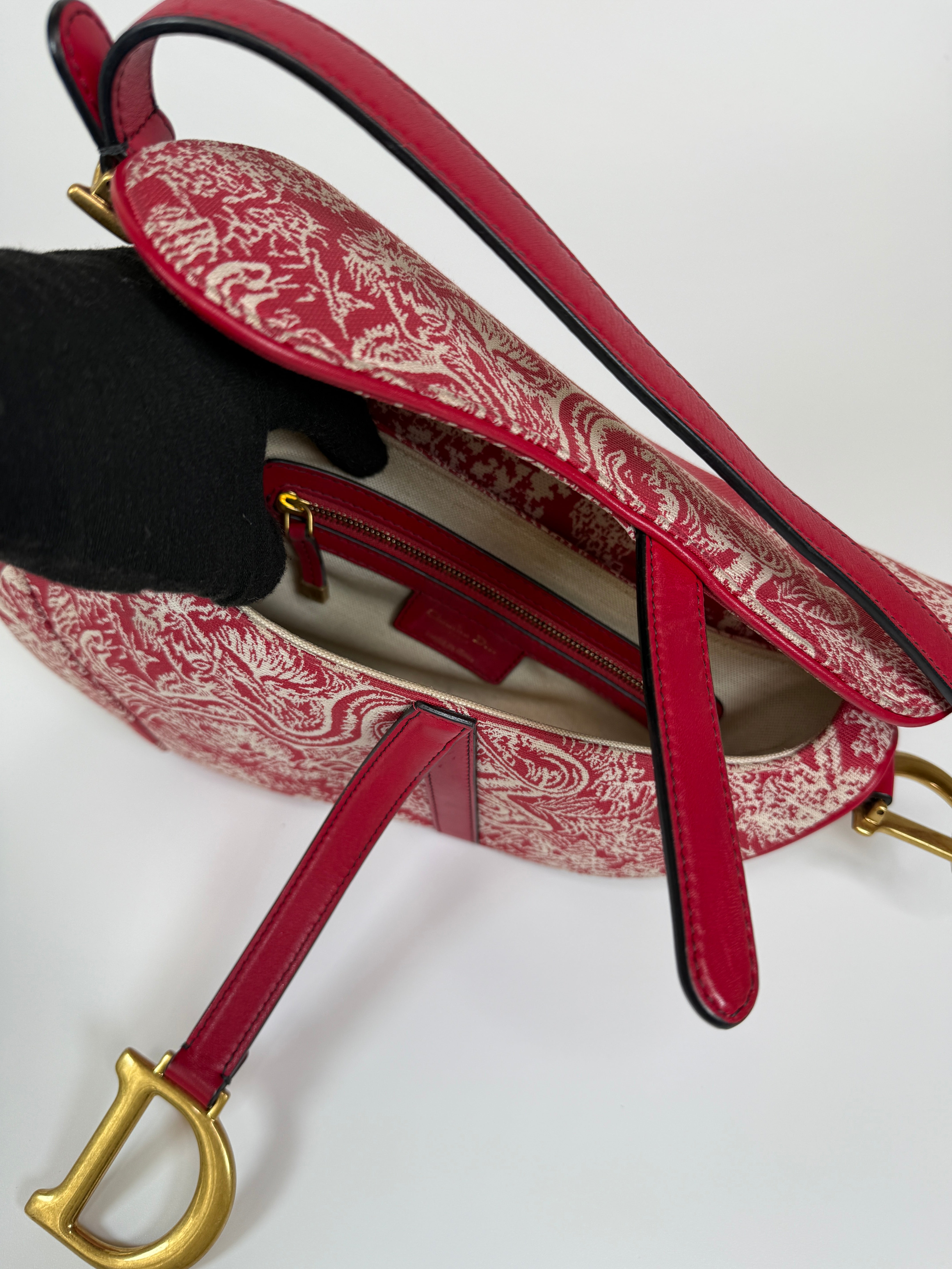 Christian Dior Saddle Bag In Rain Forest Red. Authentic and preloved In excellent condition. 100% Authenticity guarantee 