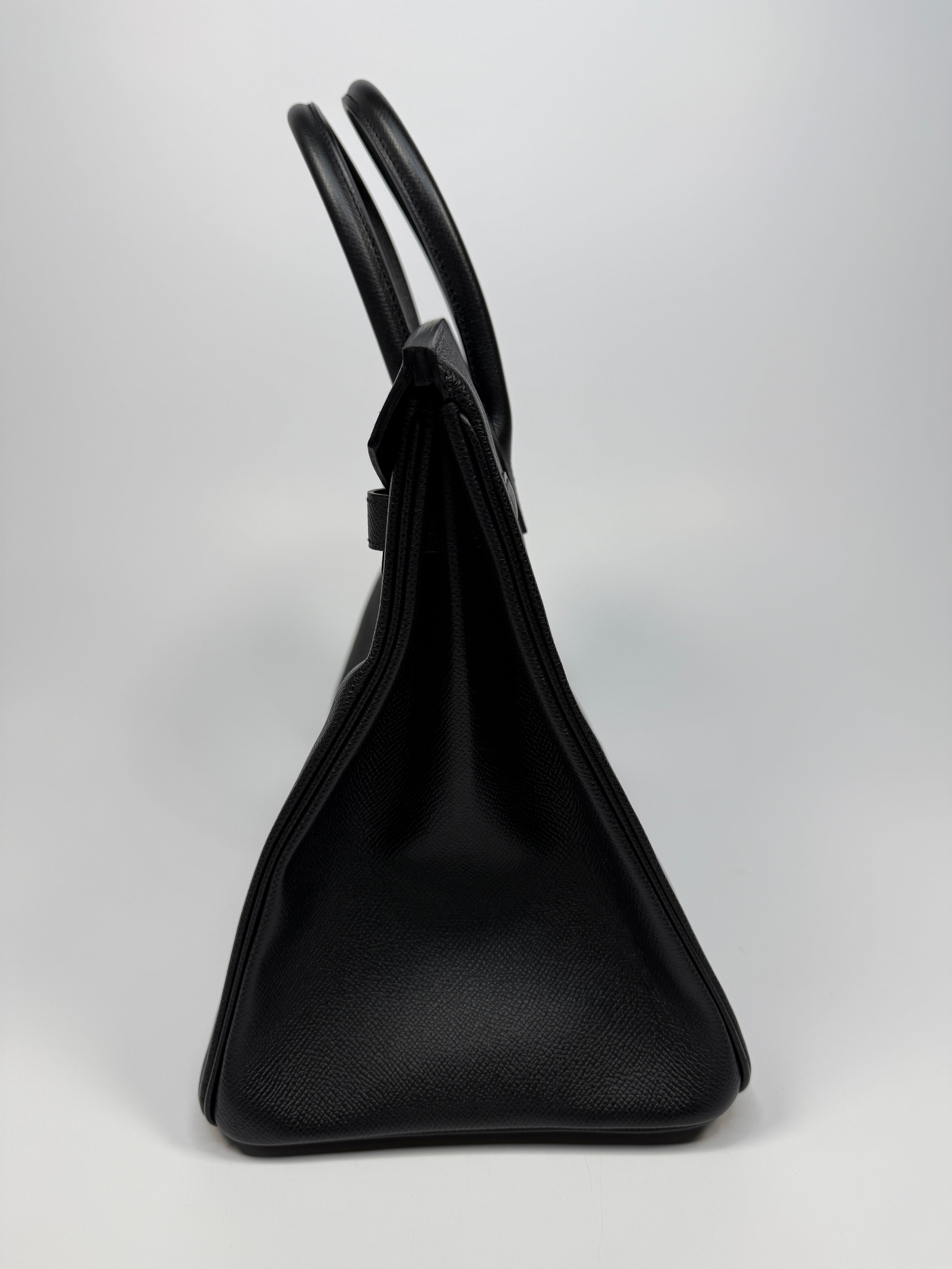 Authentic Pre Loved Hermès Birkin 35 Black Epsom Leather With Palladium Hardware Excellent Condition