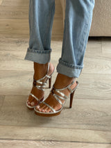 Gucci Silver Bamboo Icon Sandal Heels  (Size 38.5/UK 5.5)