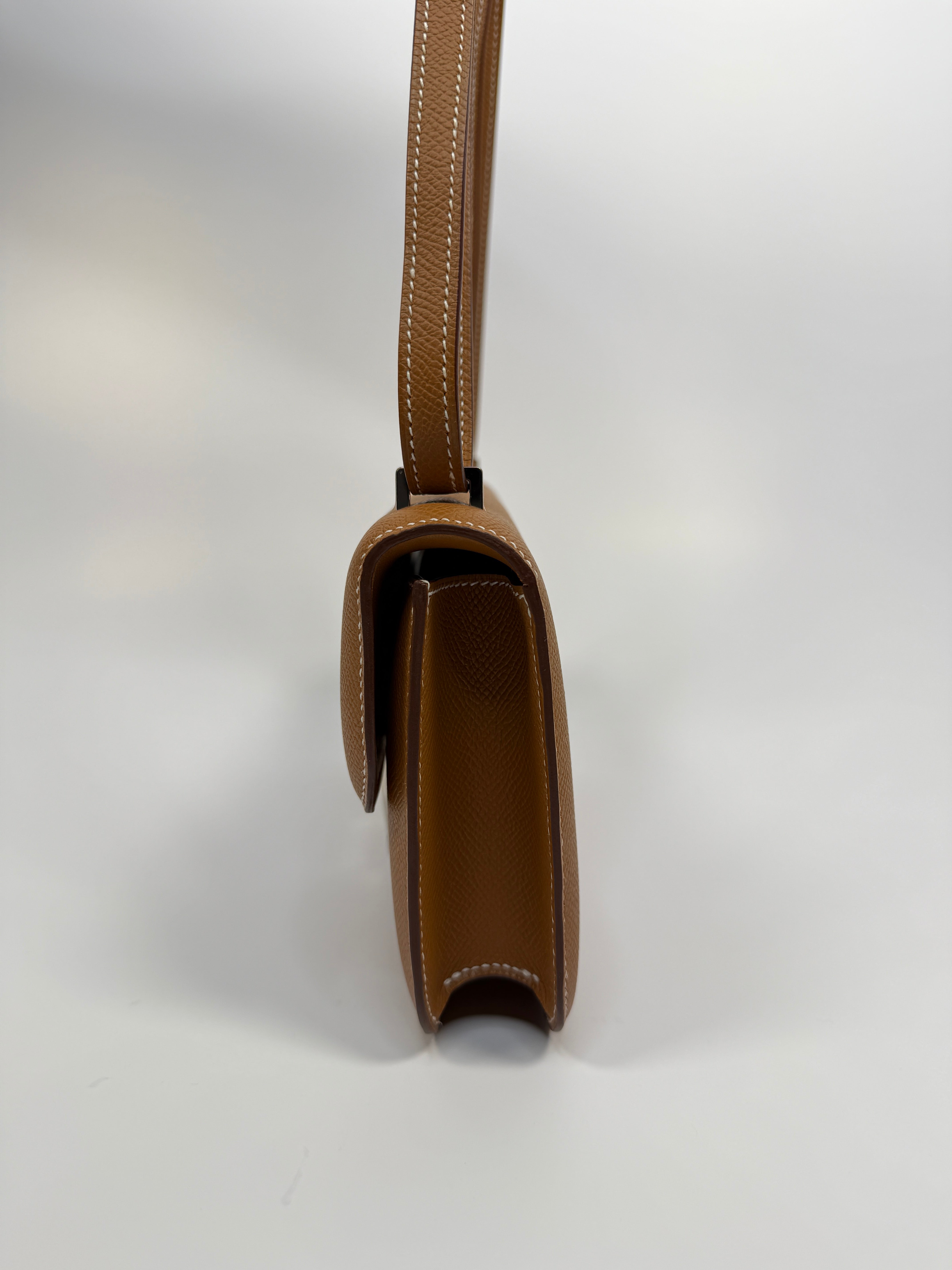 Authentic Pre Loved Hermès Constance Elan In Gold Epsom Leather With Palladium Hardware New & Unused