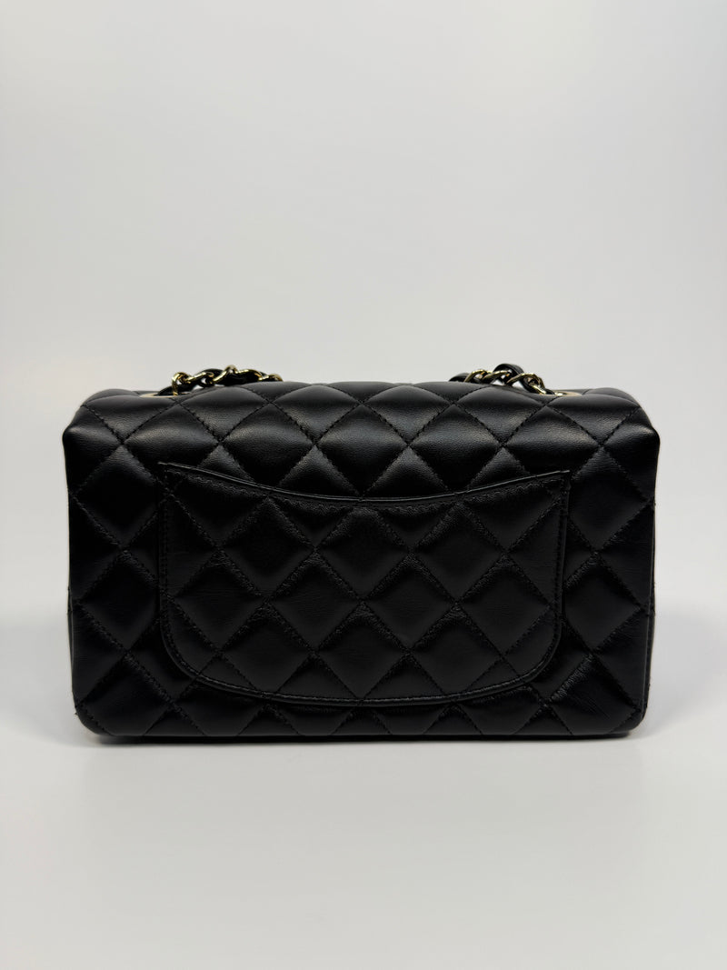 Chanel Mini Rectangle In Black Lambskin With PGHW