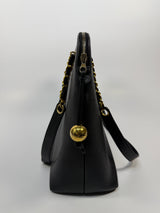 Chanel Vintage Black Caviar Tote Bag