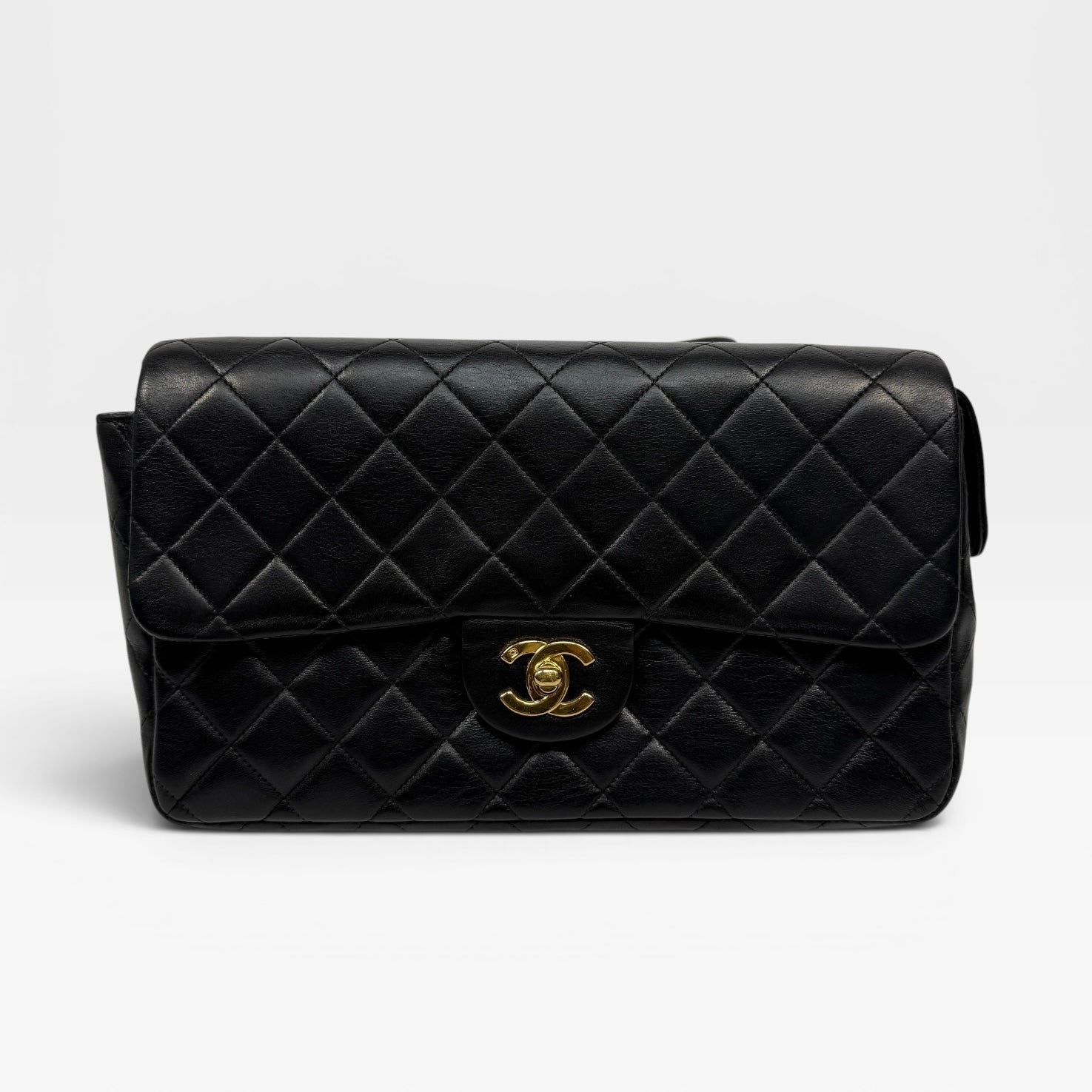 Chanel Medium Classic Vintage  Backpack In Black Lambskin With 24kt GHW