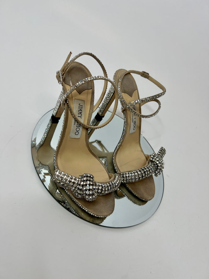 Jimmy Choo Thyra Swarovski Crystal Heels (Size 37.5/UK 4.5)
