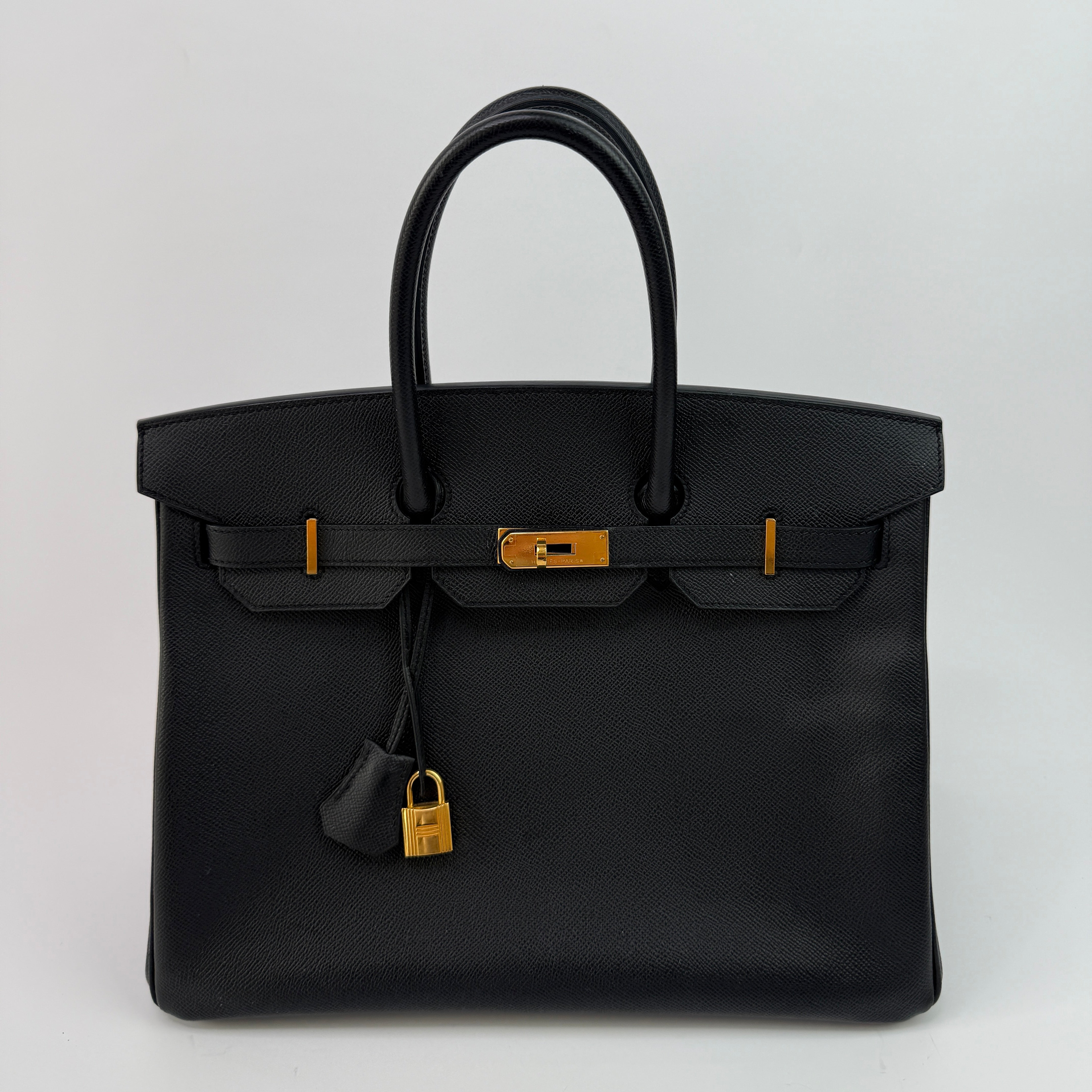 Authentic Pre Loved Hermès Birkin 35 Black Epsom Leather Gold Hardware Excellent Condition