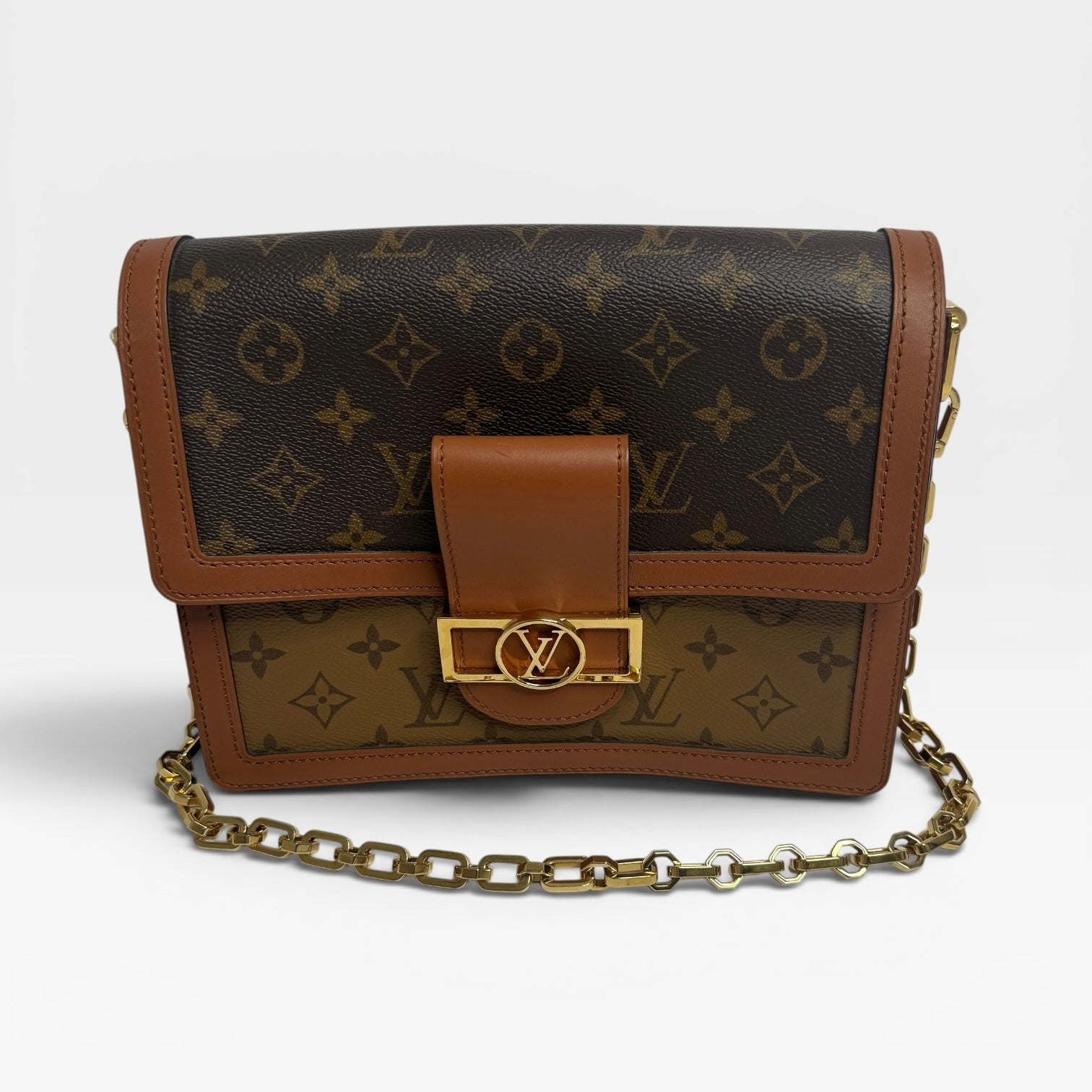 Louis Vuitton Dauphine MM Bag Monogram with Gold Hardware