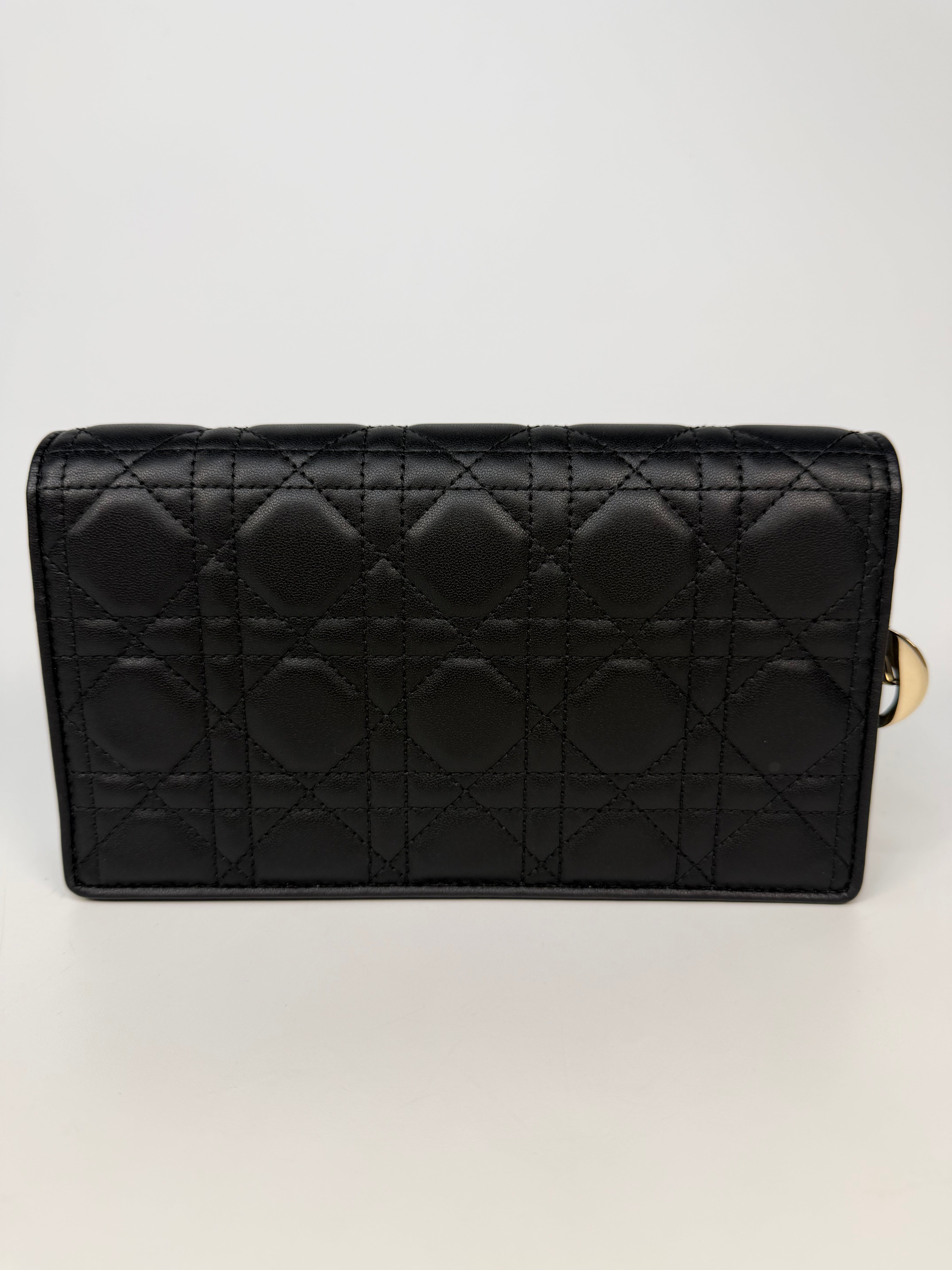 Christian Dior Lady Dior Pouch Black Lambskin Gold Hardware
Pre Loved & Authentic 
New/unused
Insured next day delivery