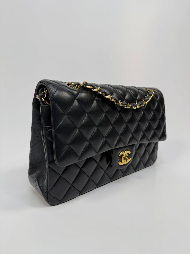 Chanel Medium Classic Double Flap Black Lambskin With GHW