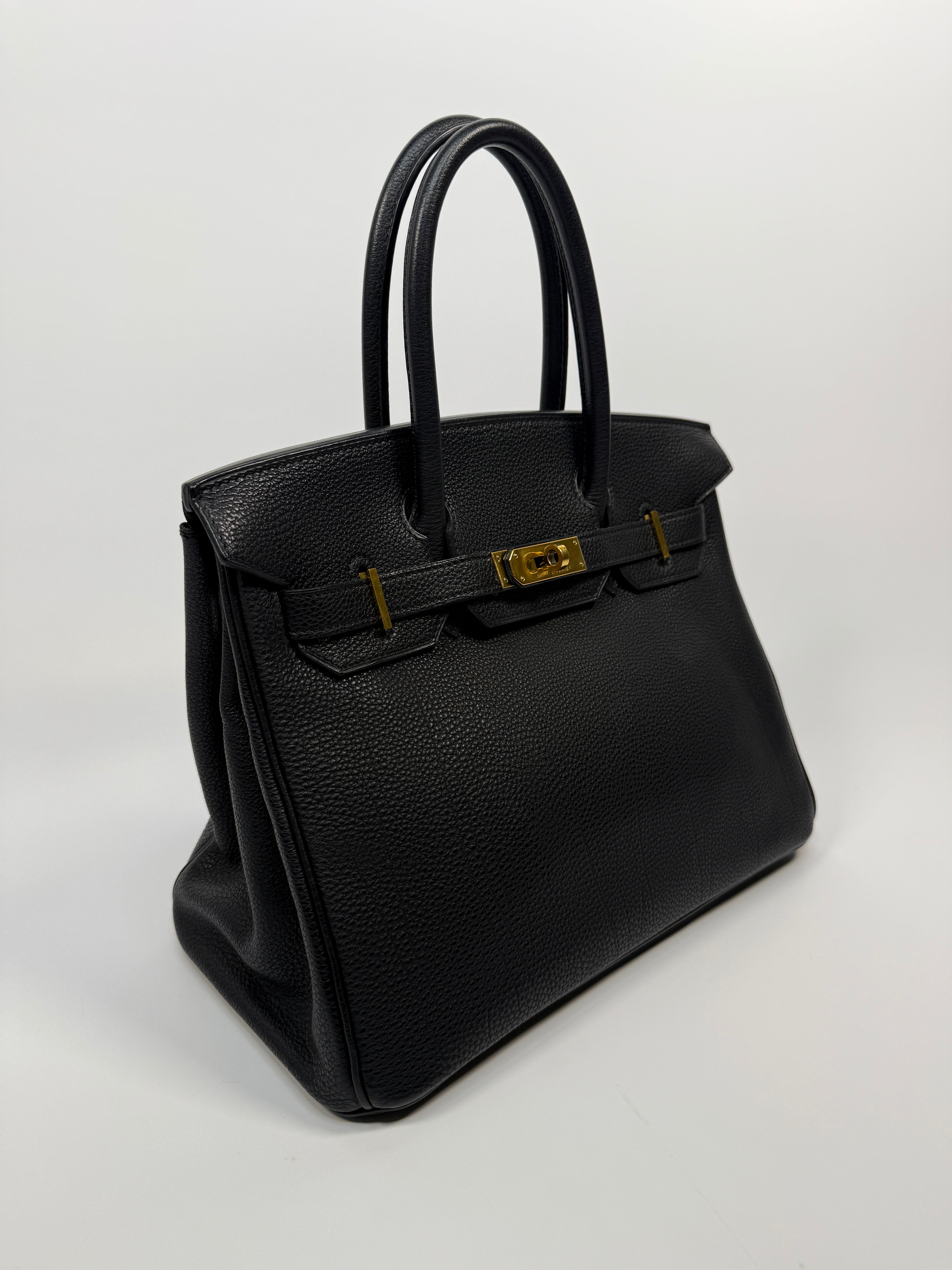 Authentic Pre Loved Hermès Birkin 30 In Black Togo Leather With Gold Hardware Excellent Condition