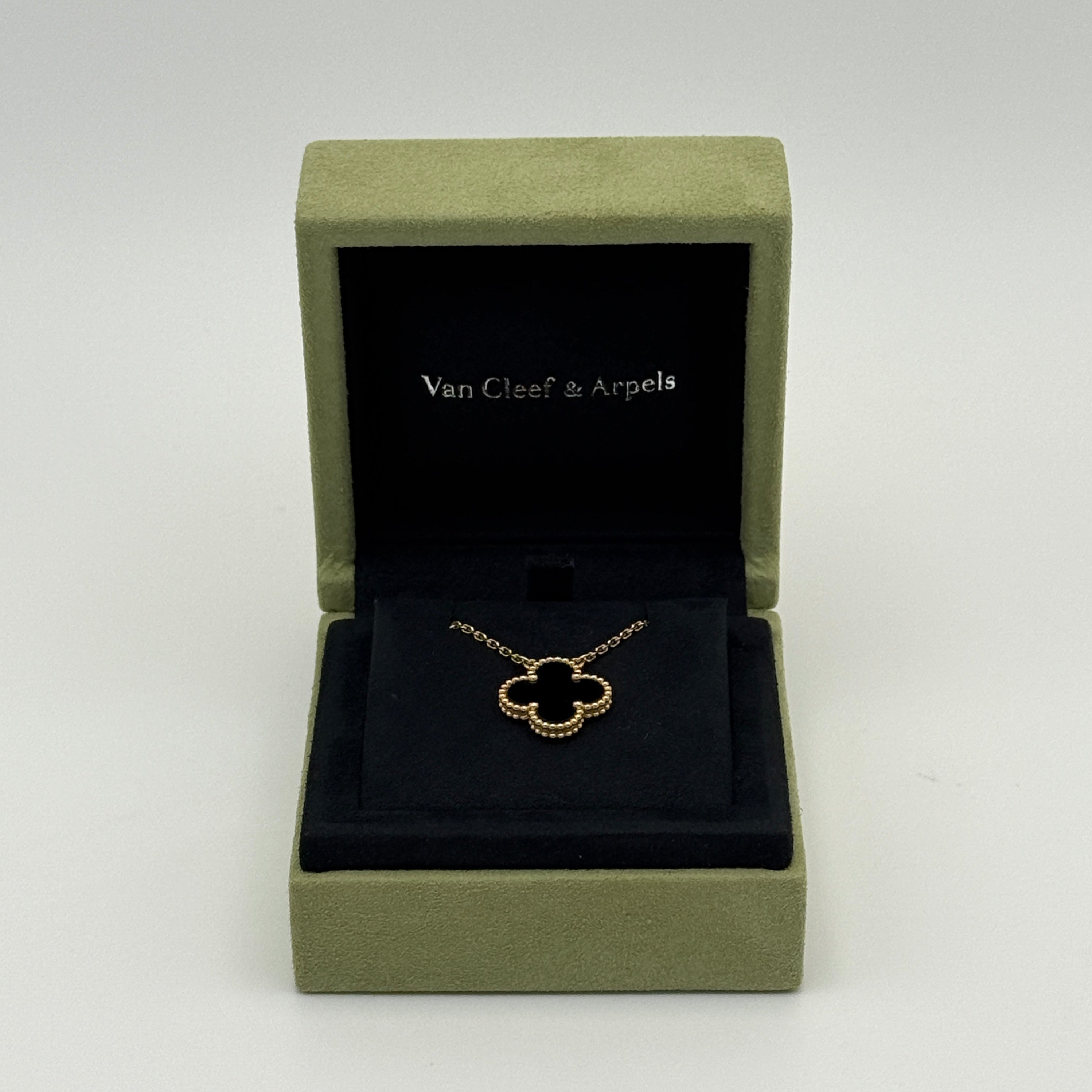 Van Cleef & Arpels Vintage Alhambra Gold And Onyx Pendant