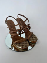 Gucci GG Canvas Bamboo Icon Sandals (Size 38/UK 5)