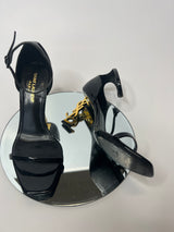 Saint Laurent Black Opyum Sandals (Size 37.5 /UK 4.5 )