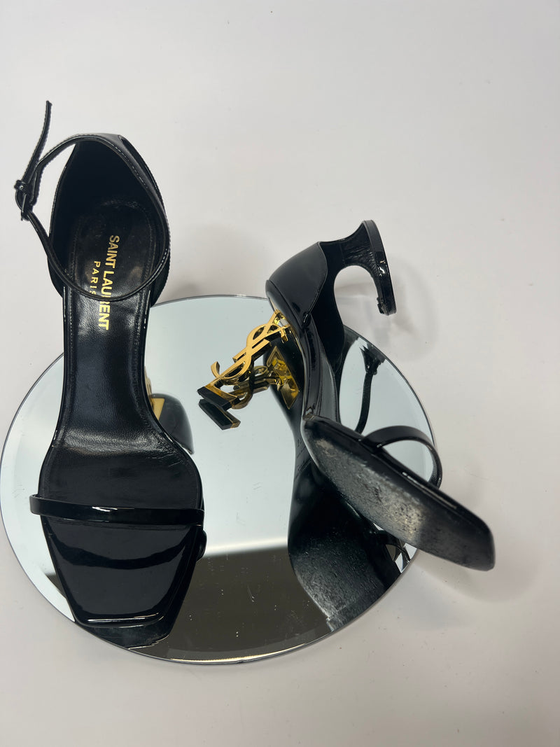 Saint Laurent Black Opyum Sandals (Size 37.5 /UK 4.5 )